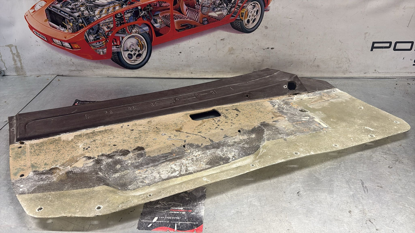 Porsche 924 / 944 early left manual Used door card, Porsche scripted brown, 477867011 no fabric!
