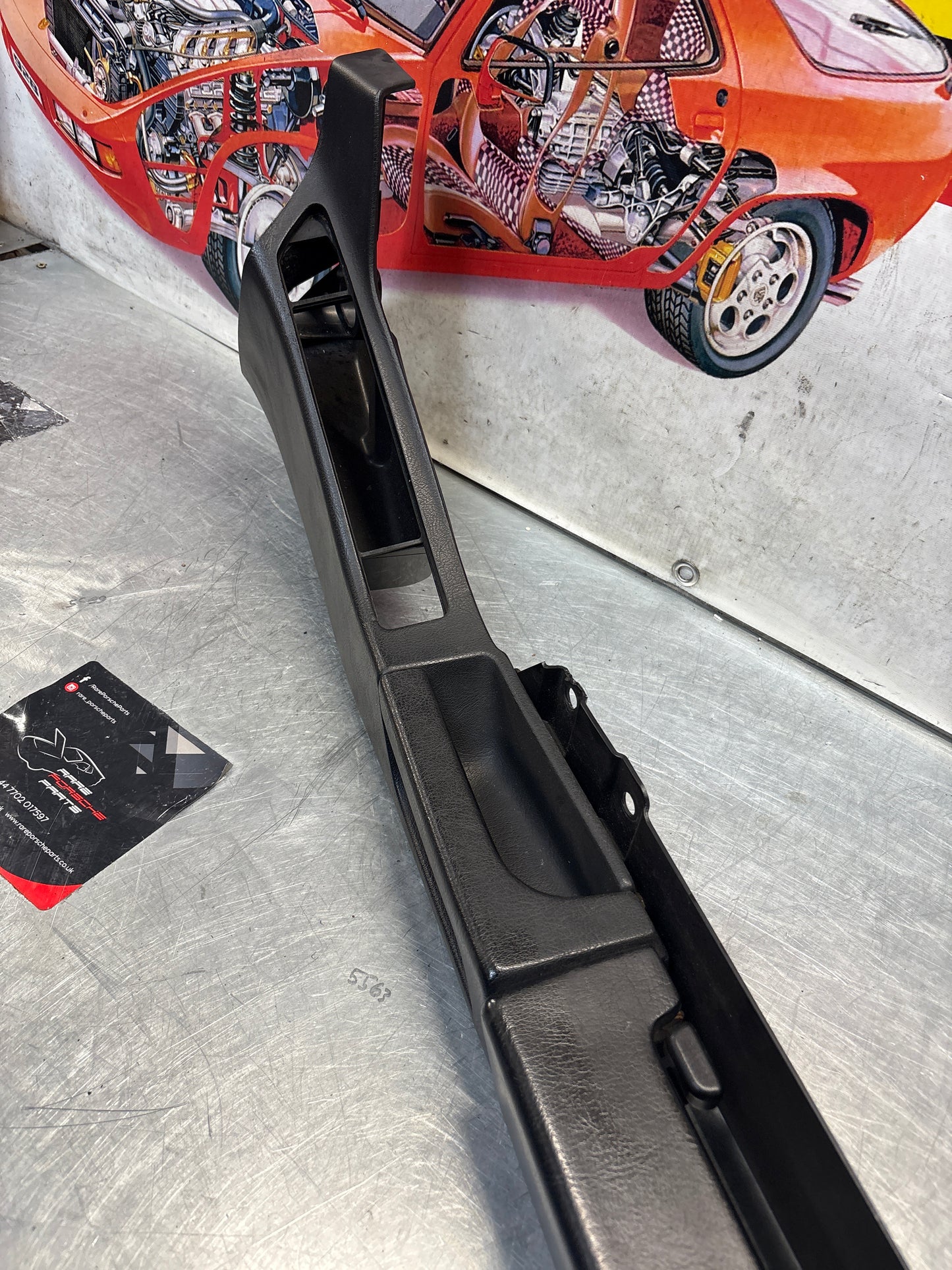 Porsche 928 black door armrest, right, off side, 92855510203, used