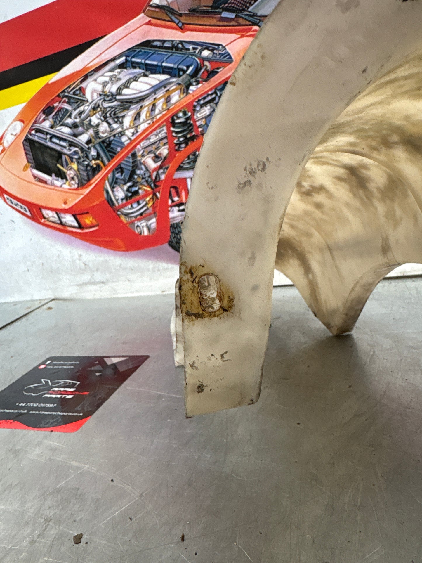 Porsche 924 76-79 filler neck cover, used 477201347C