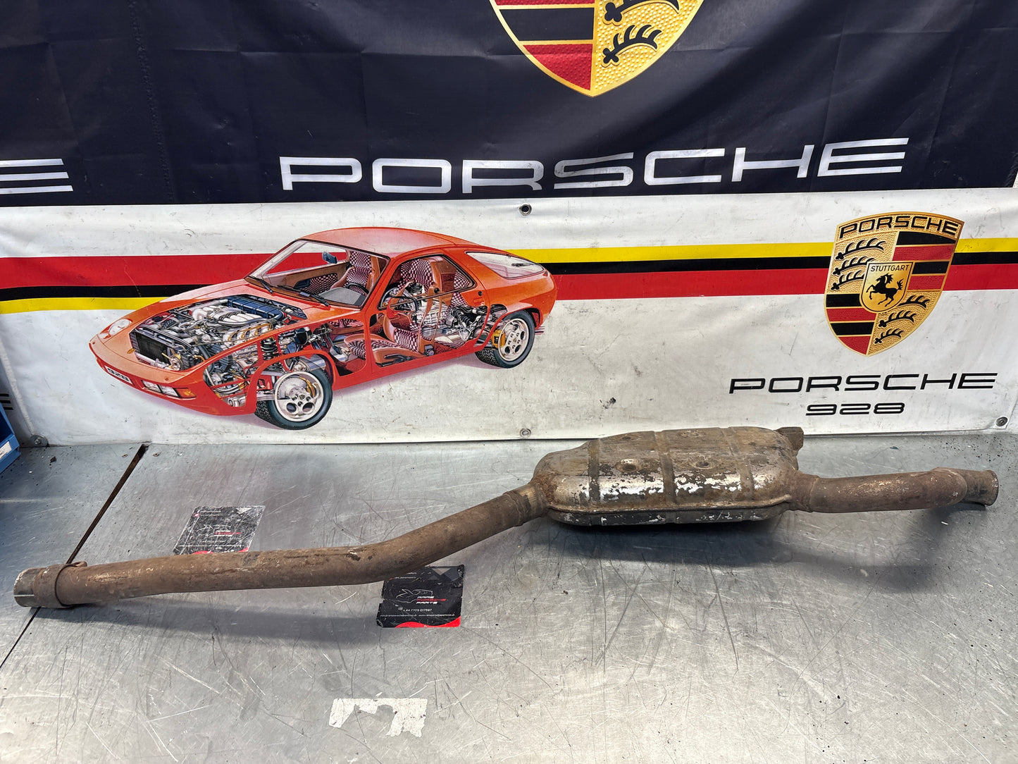 Porsche 928 Left side silencer, used 92811109301