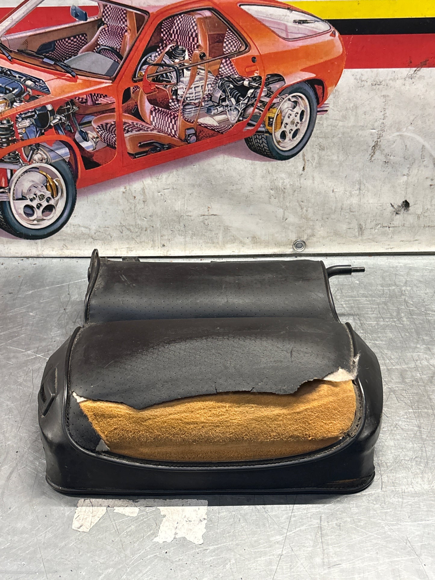 Porsche 928 rear seat backrest, black, used 92852203752