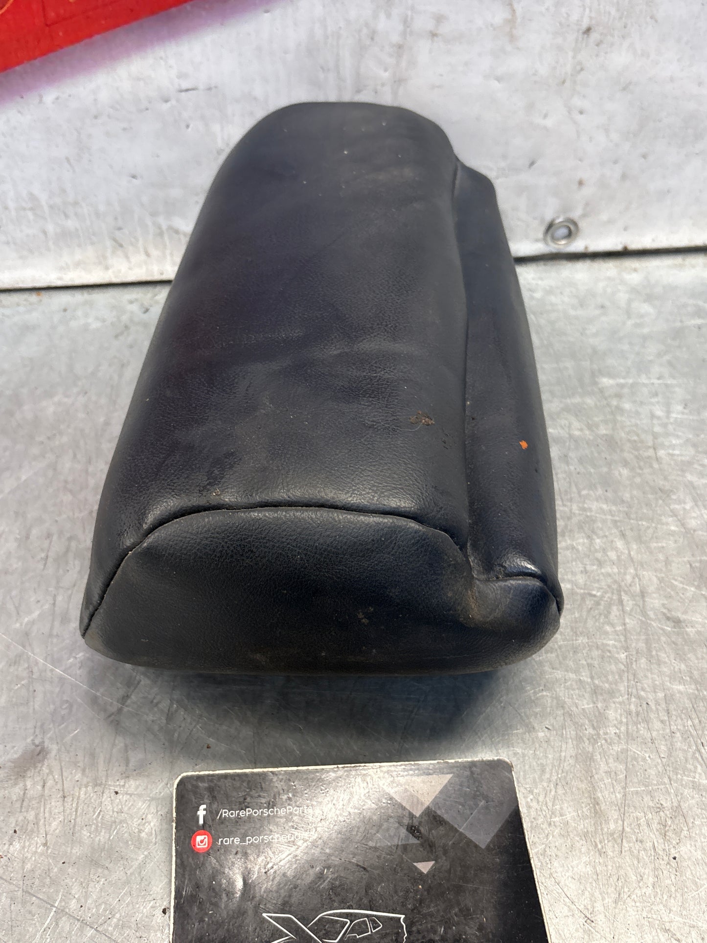 Porsche 928 rear left seat upper cushion, leather, blue, used 92852204550