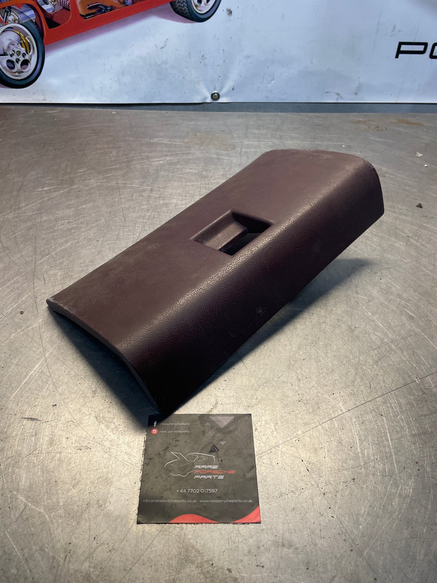 Porsche 928 glove box door, used, burgundy