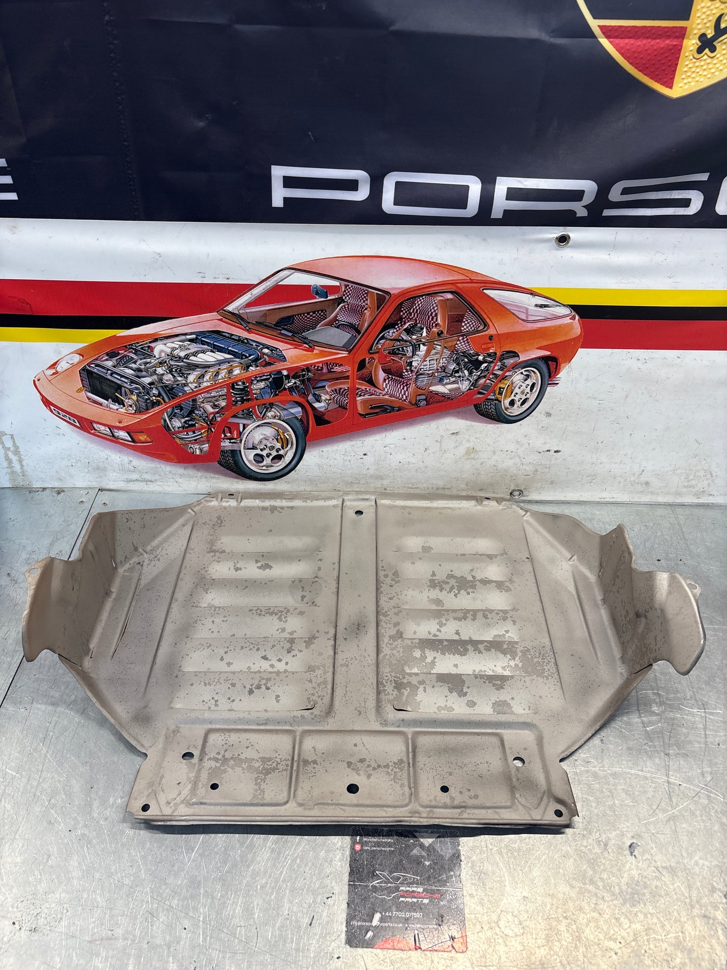 Porsche 924 early steel engine tray / belly pan / undertray used 477407583C refurbished