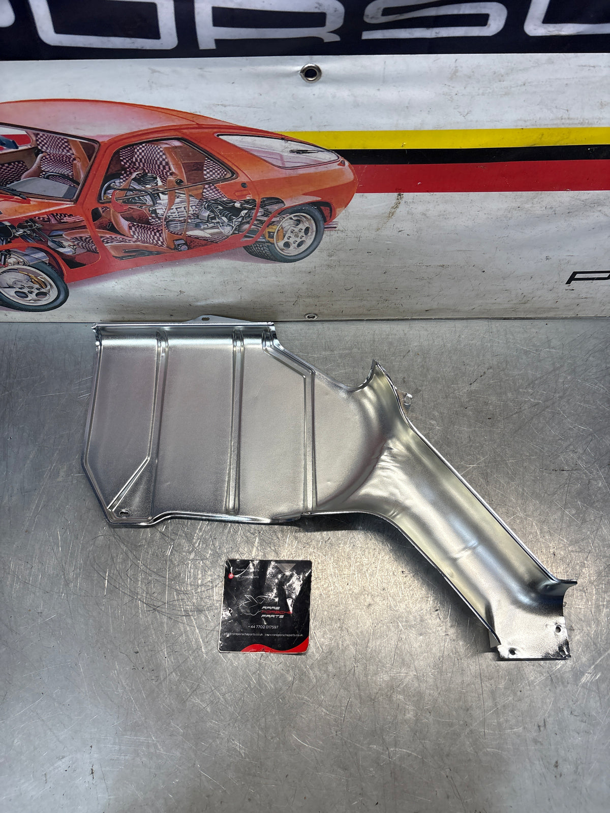 Porsche 928 S / S4 rear heat shield protection plate, refurbished 92850493204