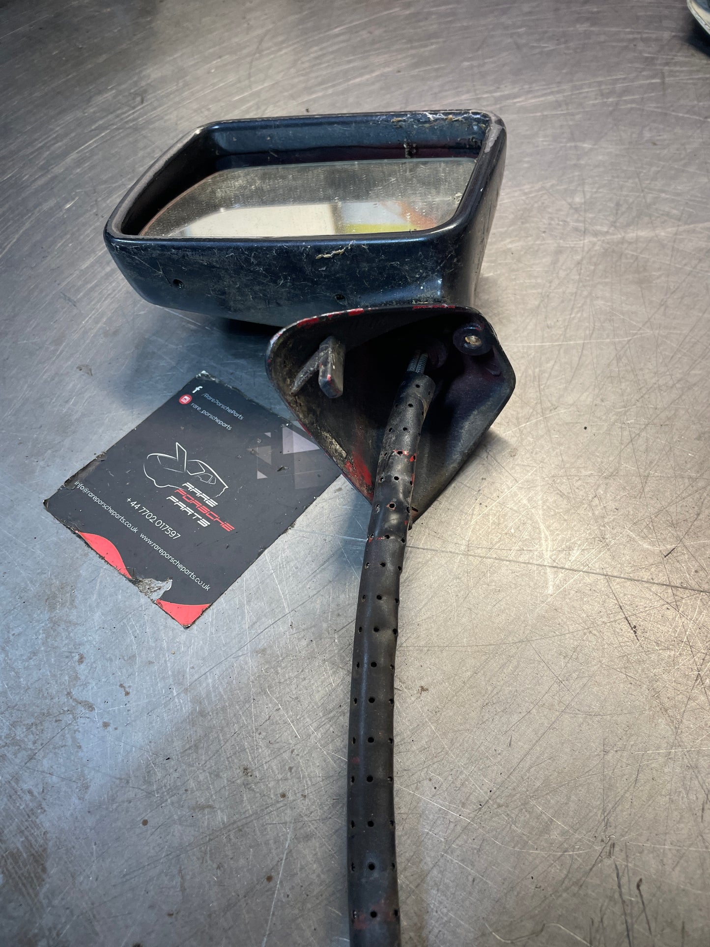 Porsche 924 early left side mirror, used