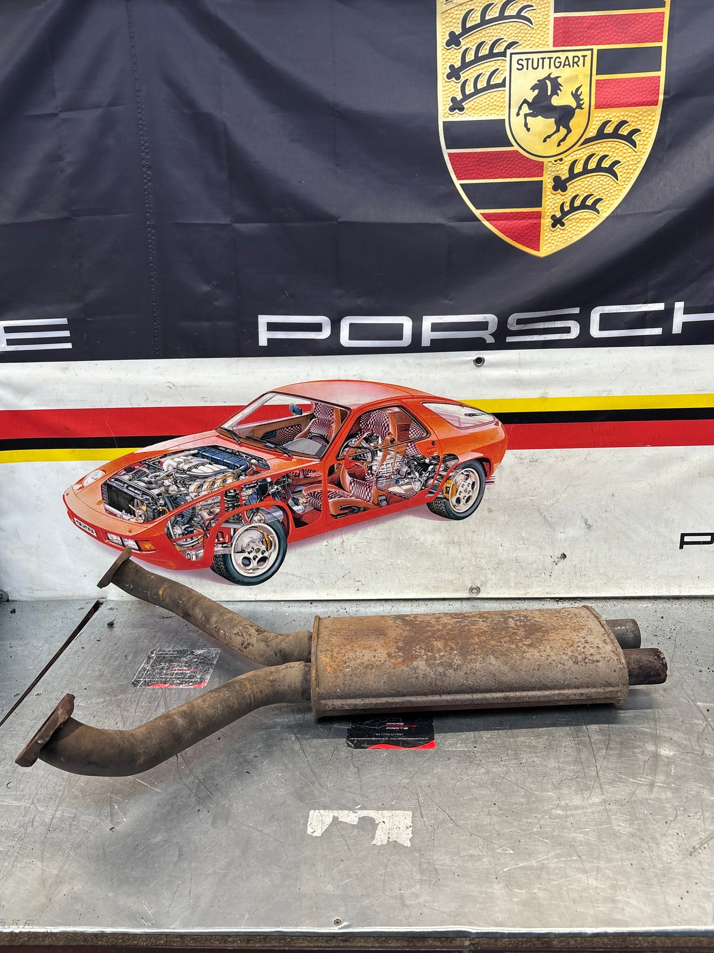 Porsche 928 front muffler, used
