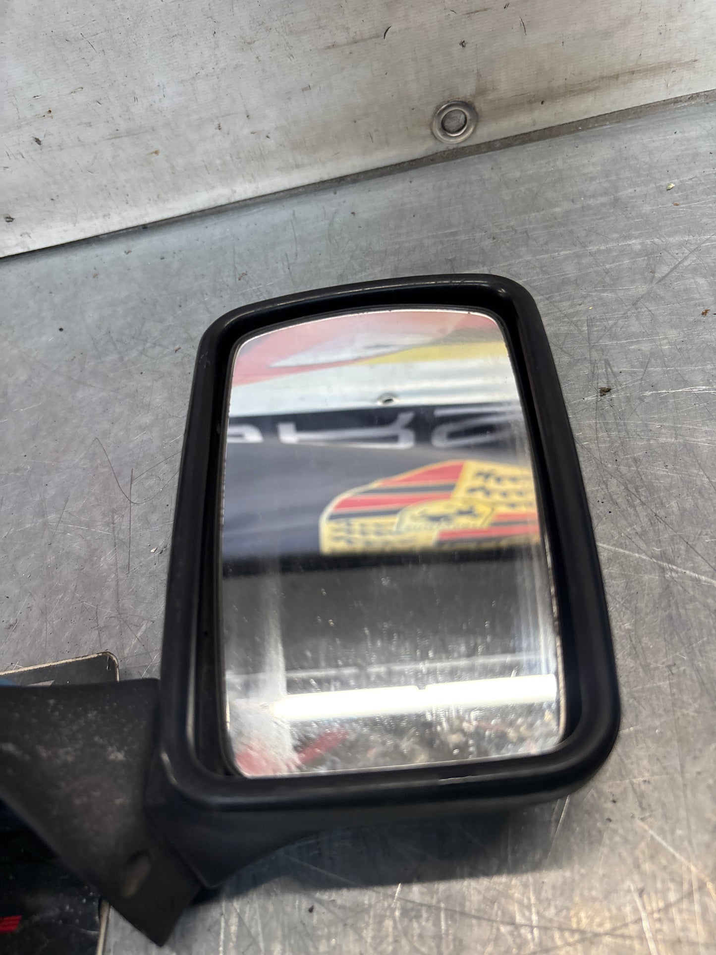 Porsche 924 early left side mirror, used
