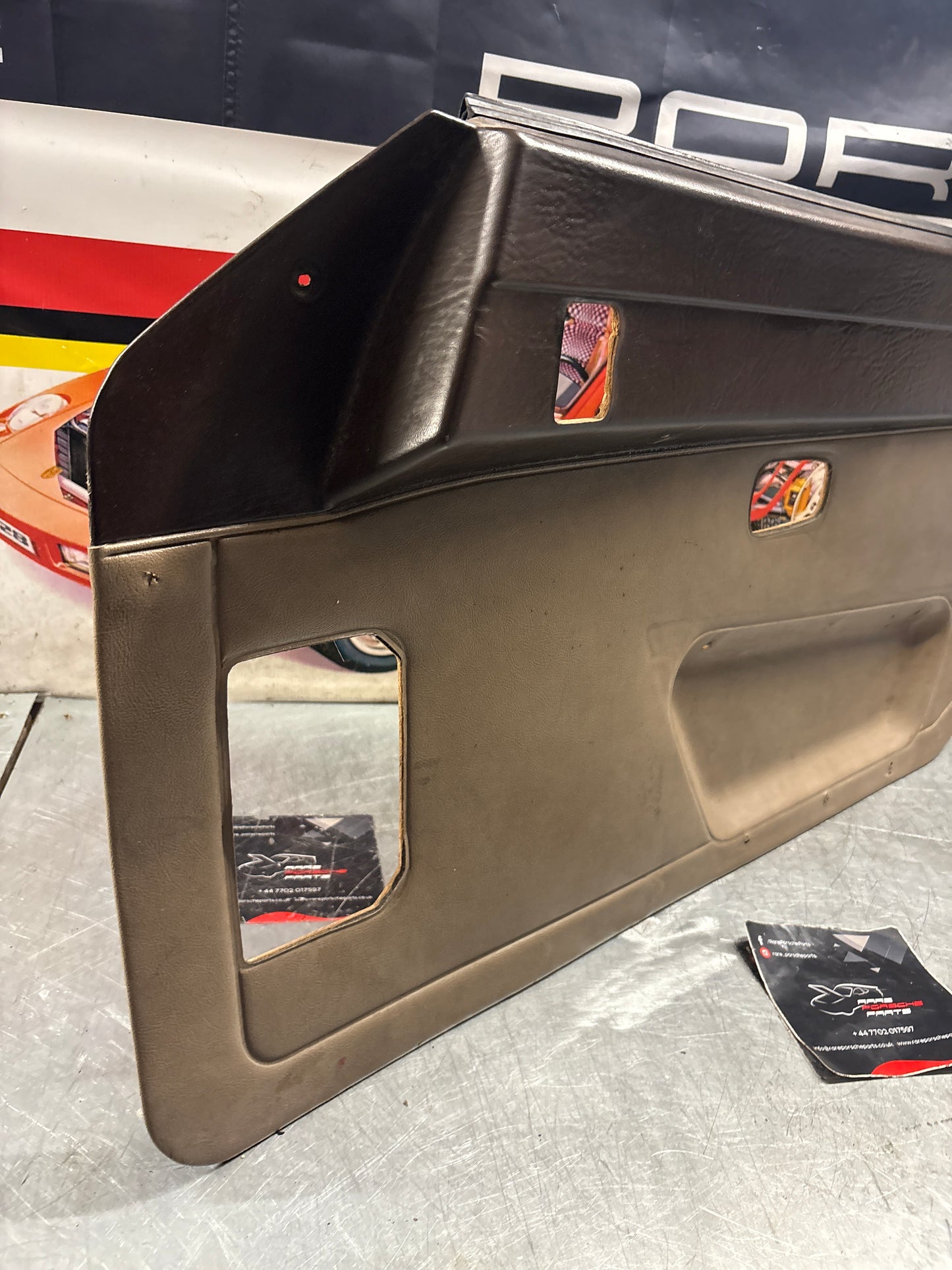 Porsche 924 brown/beige electric window door card, right, off side 477867012 used