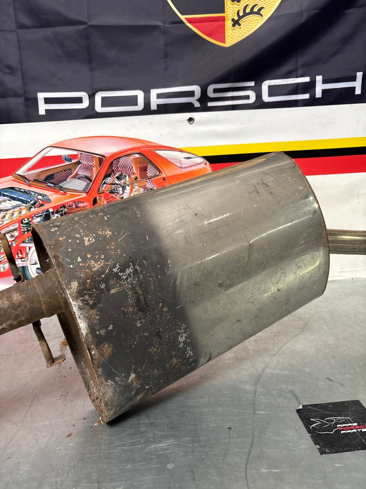 Porsche 944 S S2 genuine exhaust system rear muffler, used 94411104103