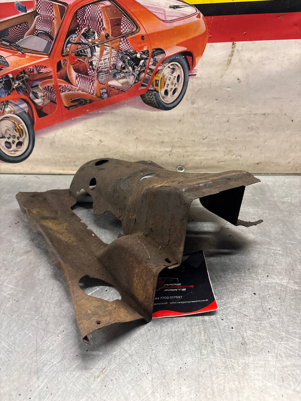 Porsche 914 cylinder cover heat shield, used 022119299A