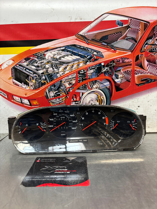 Porsche 928 dash clock binnacle pod speedometer, 92864110235 used  showing 046779 Km, plastic screen has some scratches