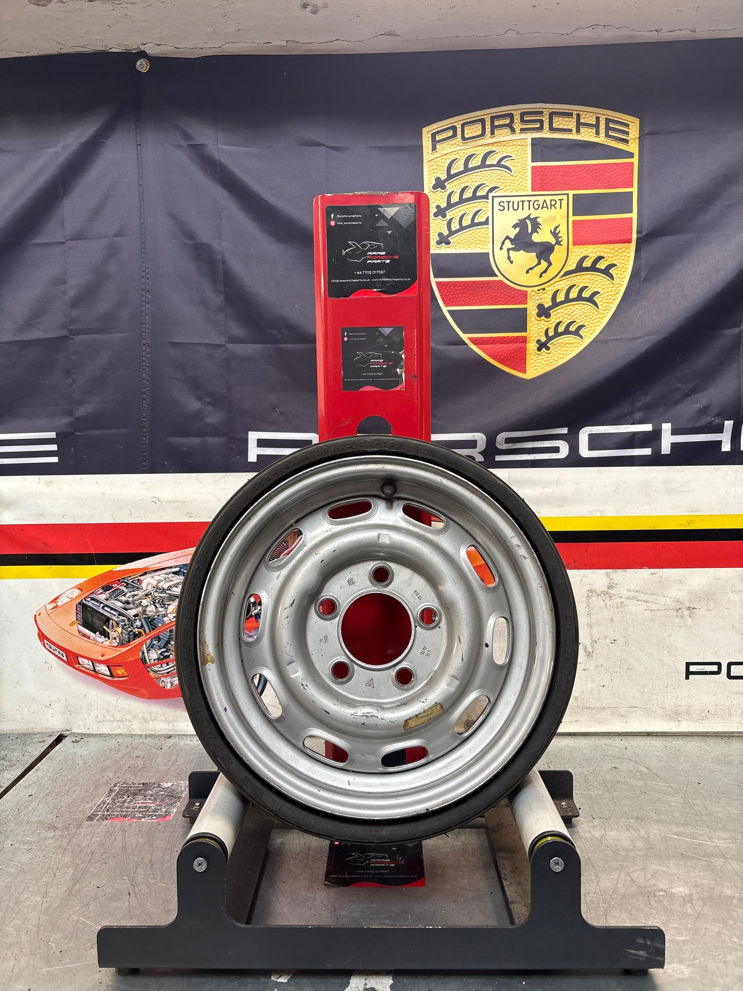 Porsche 911 944 924s spare wheel in steel with tyre, used