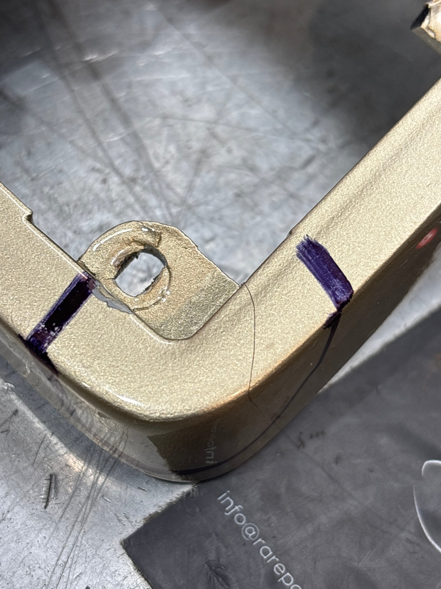 Porsche 944 Front Right Bumper Light Frame, surround bezel - Trim 93150519601 cracked