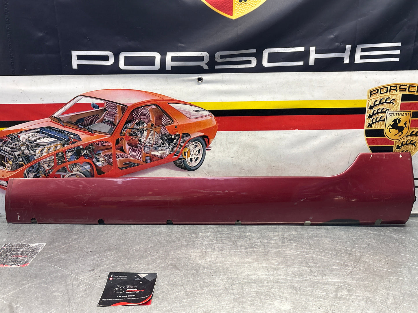 Porsche 928 S4 left sill cover, used 92855908502