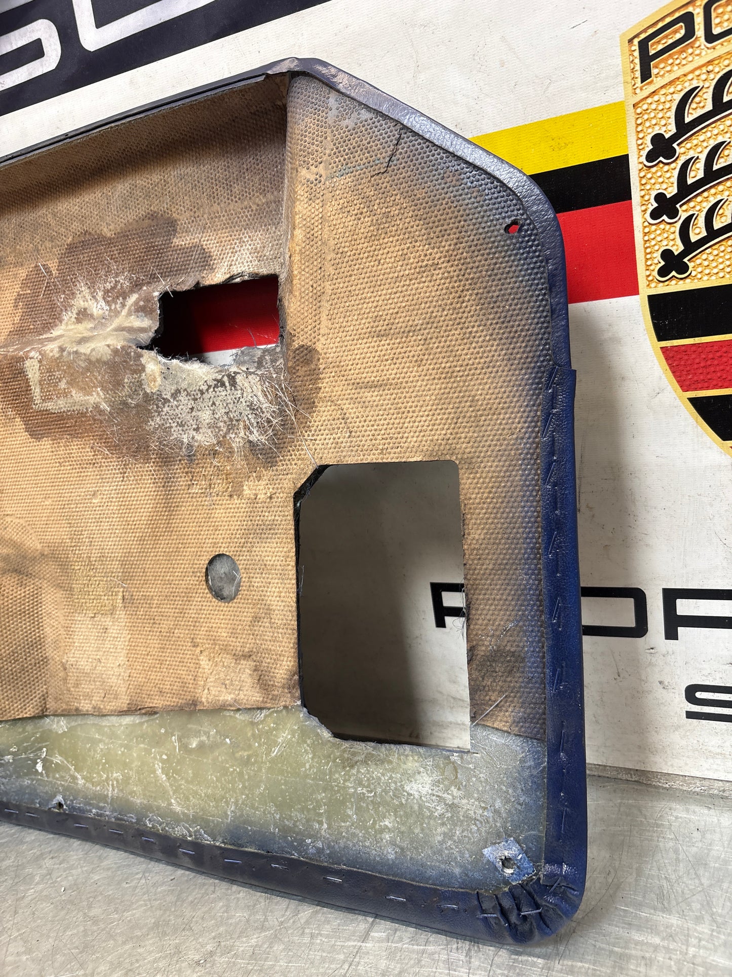 Porsche 944 blue door card, right  94455501801 refurbished, repainted.