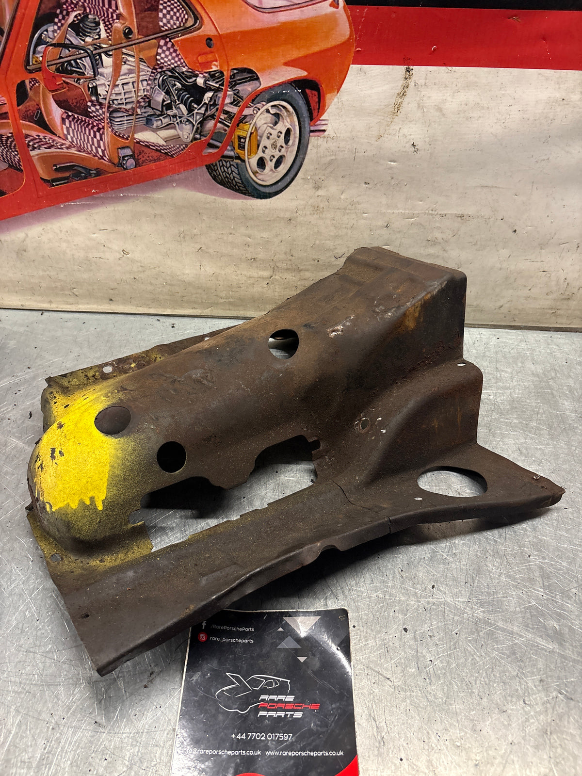 Porsche 914 cylinder cover heat shield, used 022119299A
