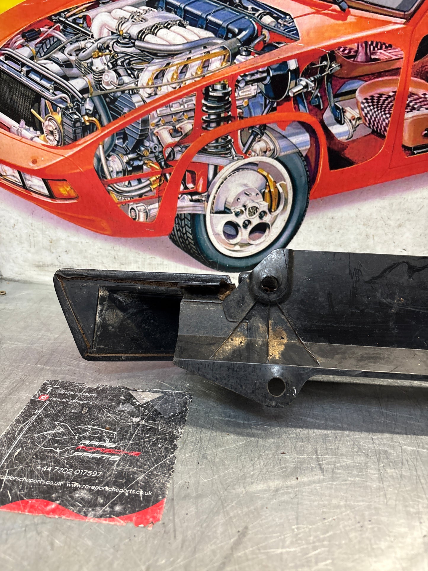 Porsche 928 dark green door armrest, right, off side, 92855510203, used