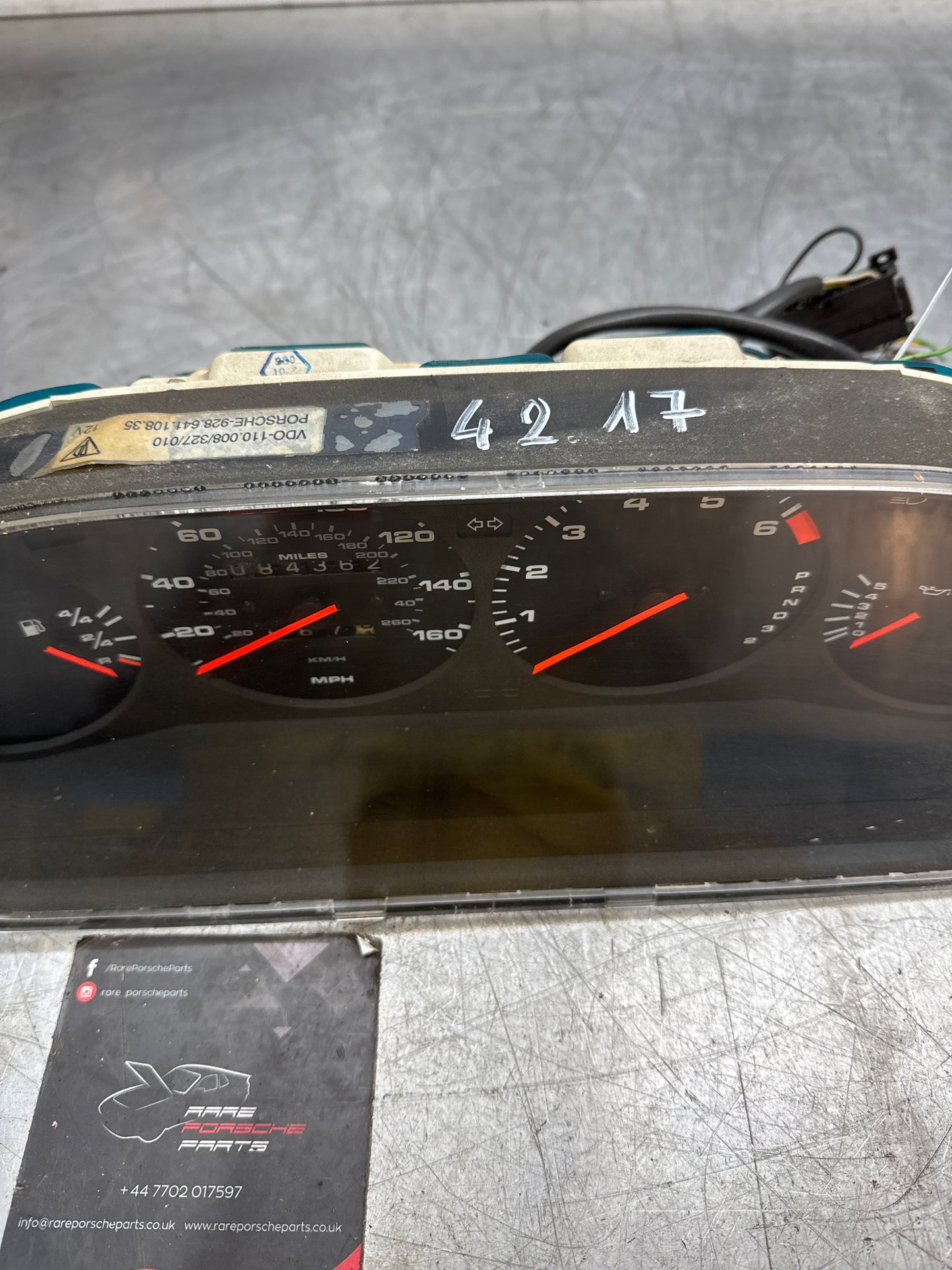 Porsche 928 speedo, instrument cluster, 92864110835, used