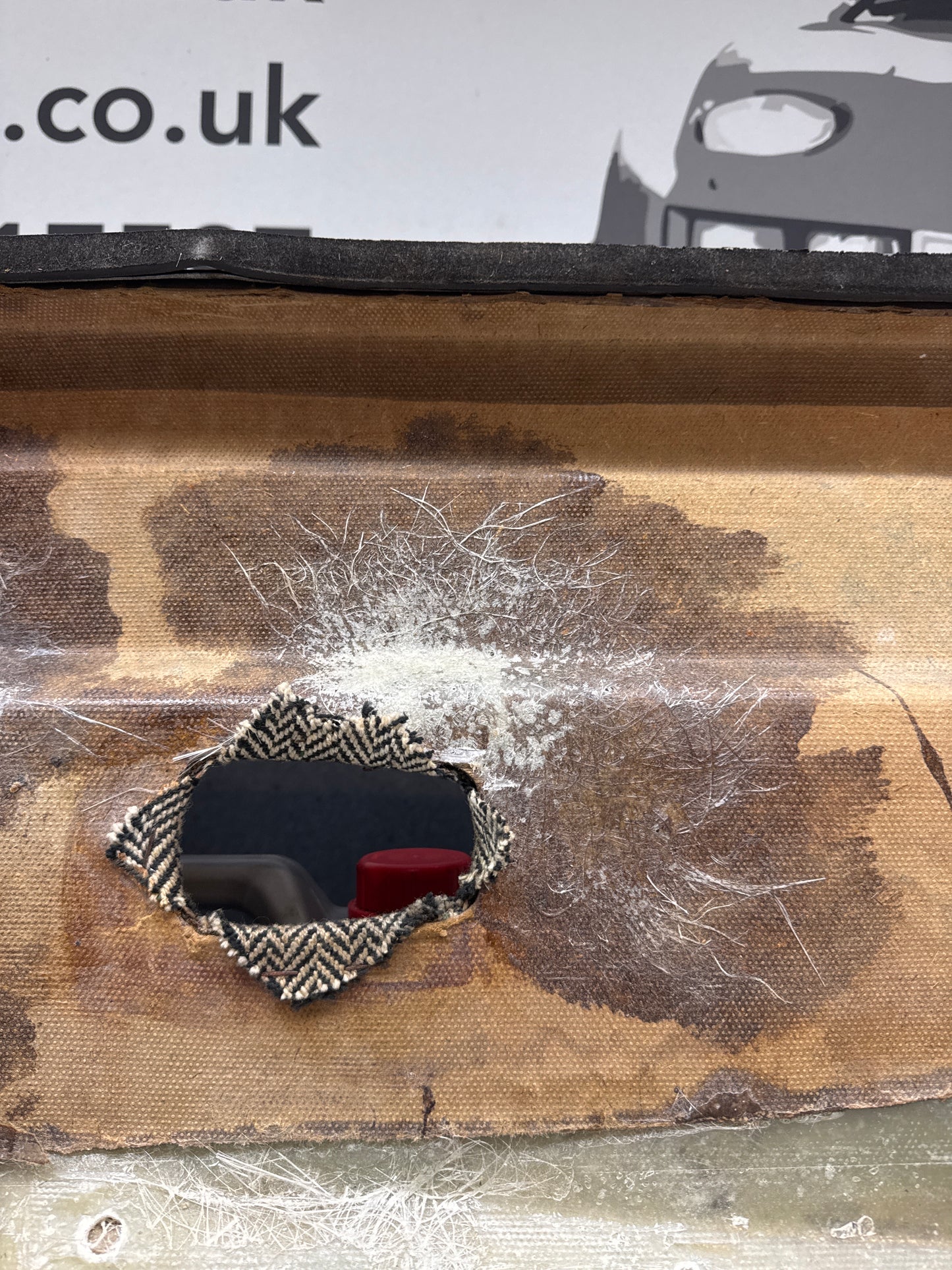 Porsche 924 LHD Left Black Door card. Manual window type (non electric) Fibreglass repaired. 477867012