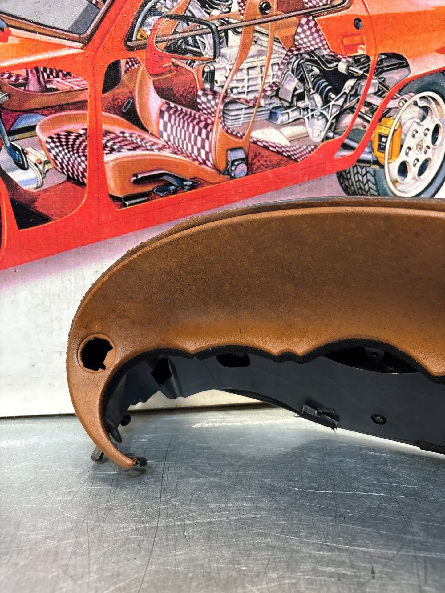 Porsche 911 996 dasboard cluster trim, used, black/brown 99655205902