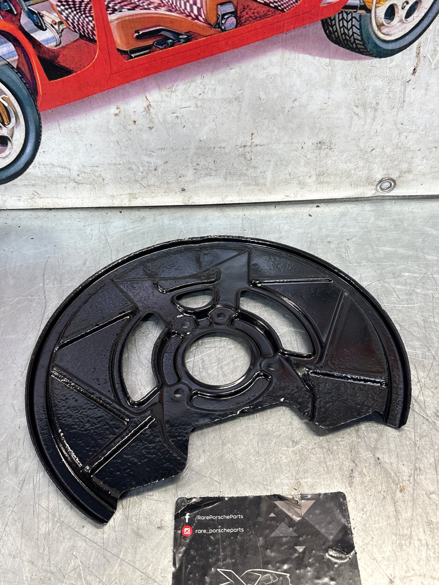 Porsche 924S 944 front disc dust backing plate, refurbished 94435180401