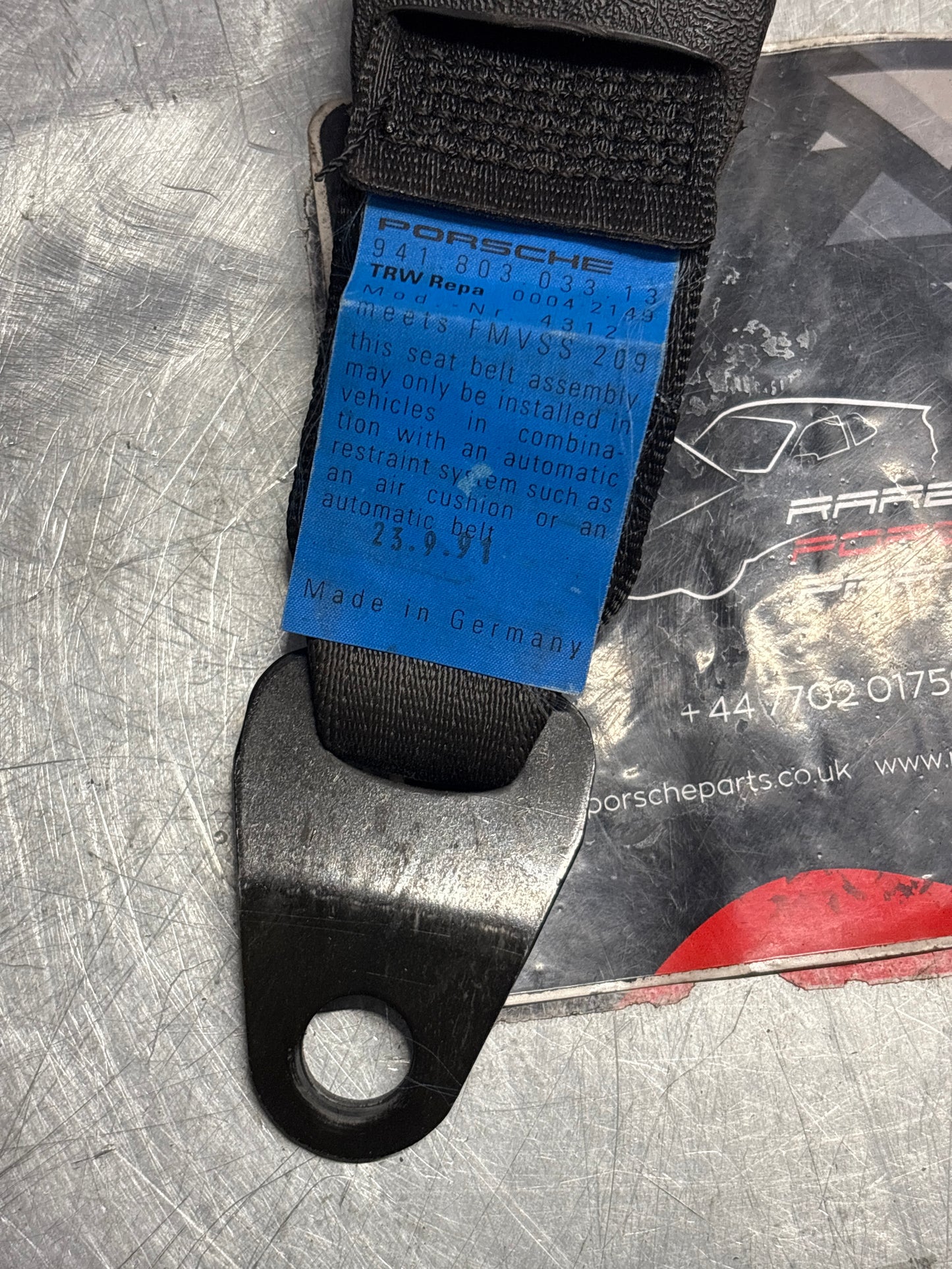 Porsche 968 / 944 S2 Cabriolet front left seatbelt, used 94180303313