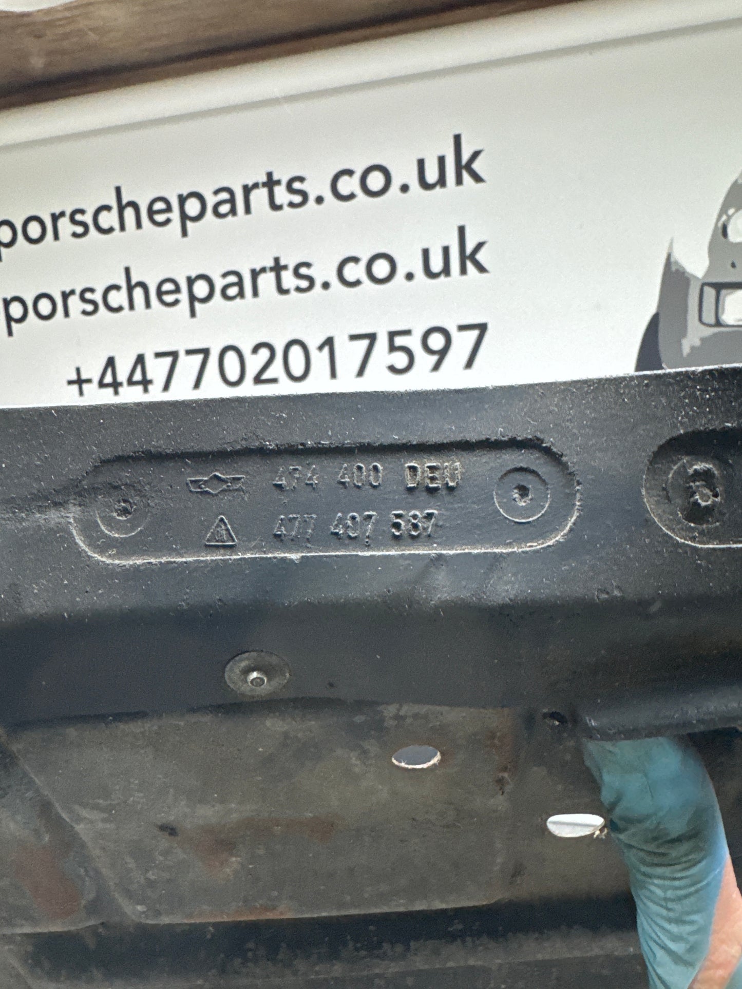 Porsche 924 early steel engine tray / belly pan / undertray used 477407583C