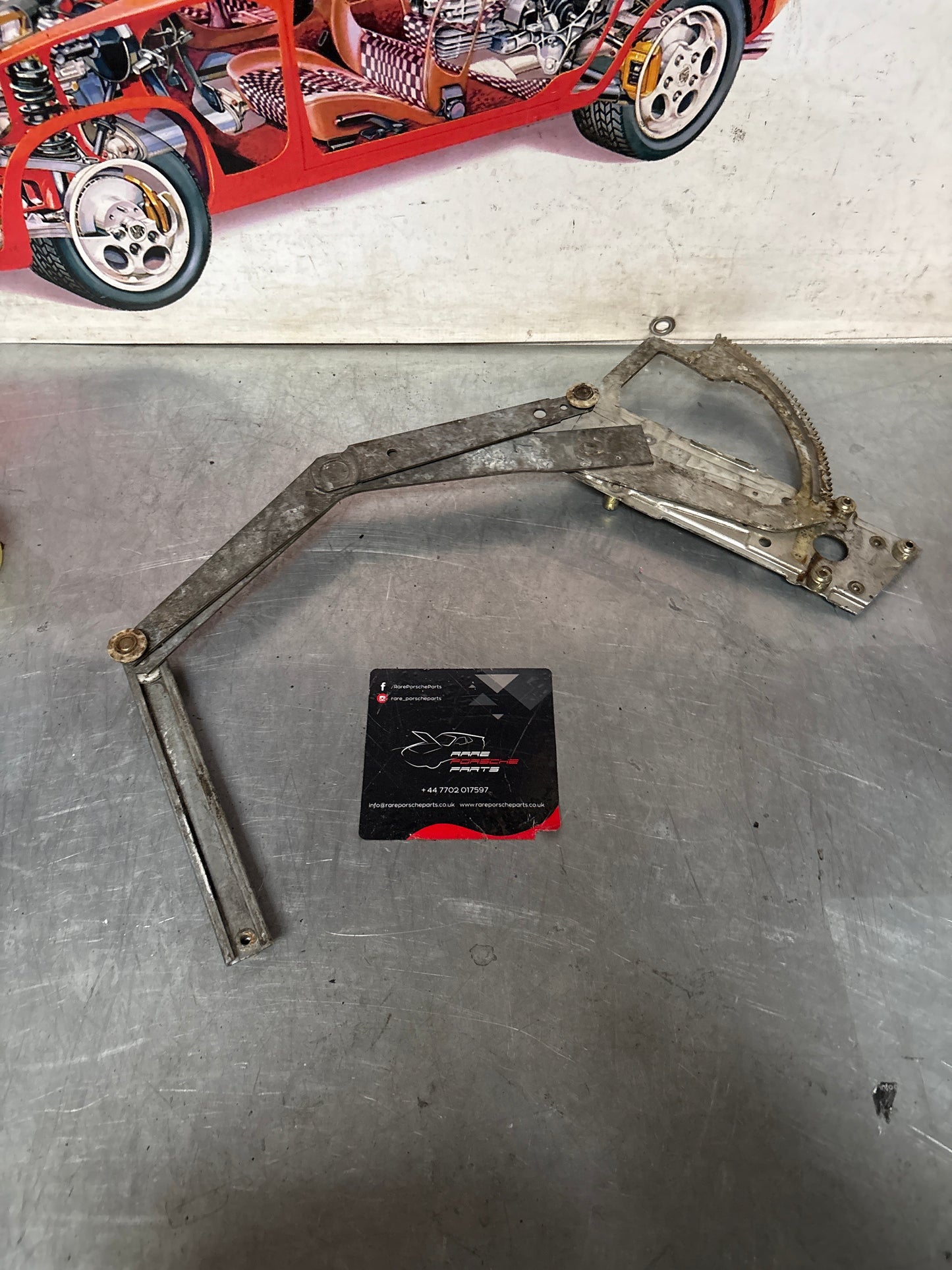 Porsche 911 left window regulator, used 91154200345