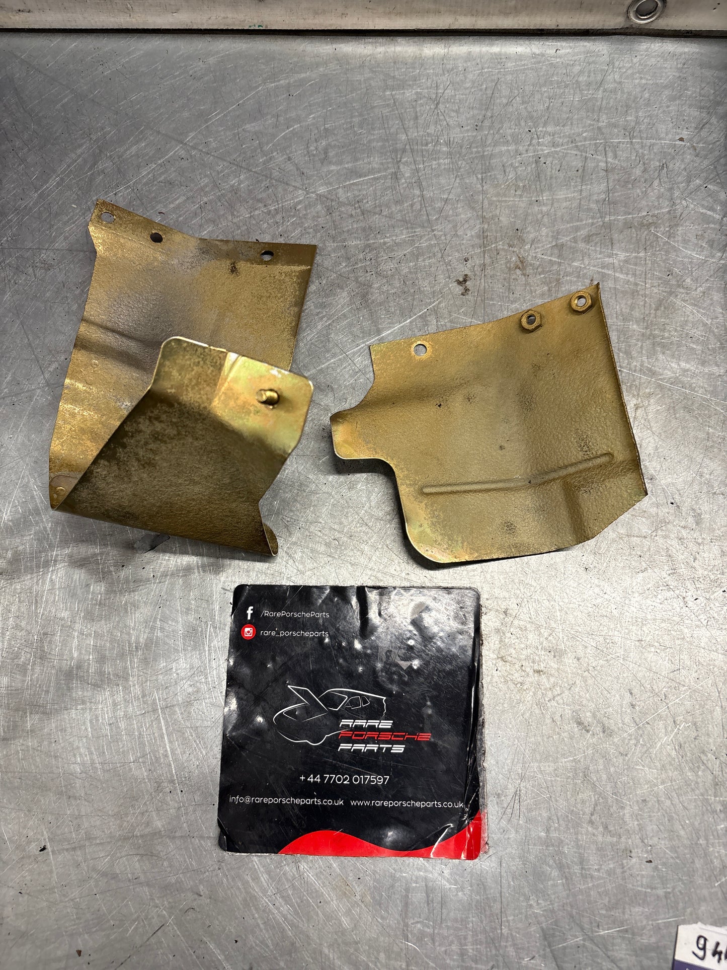 Porsche 944 Turbo oil cooler heat shield, used 95110705301