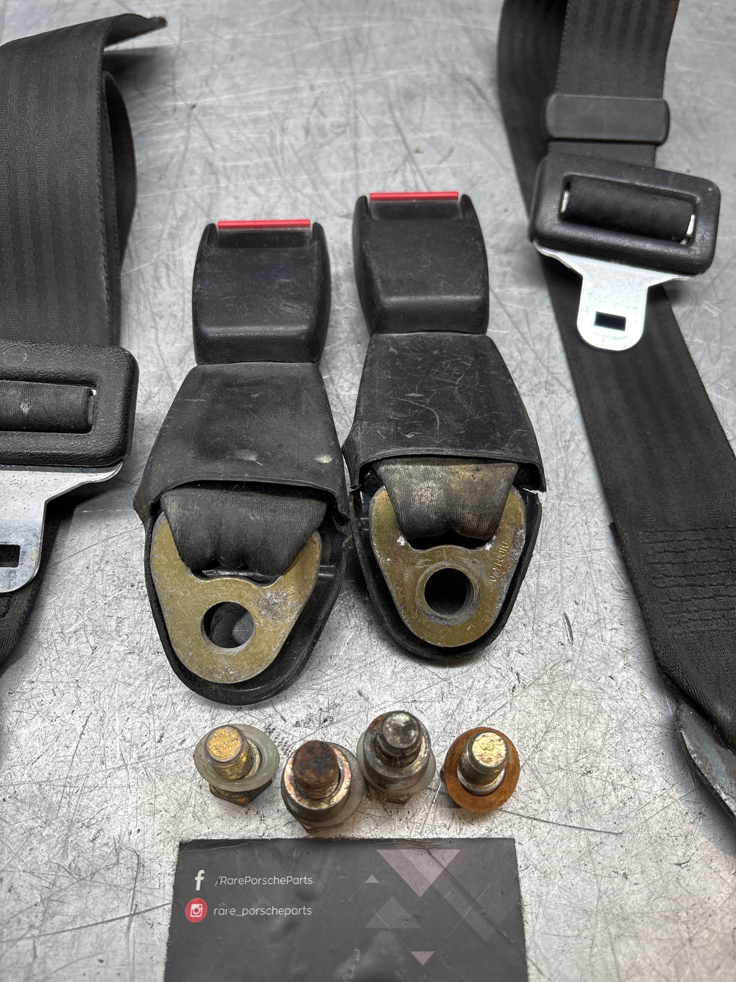 Porsche 924/944 rear 2 point static seat belt 477857795 used