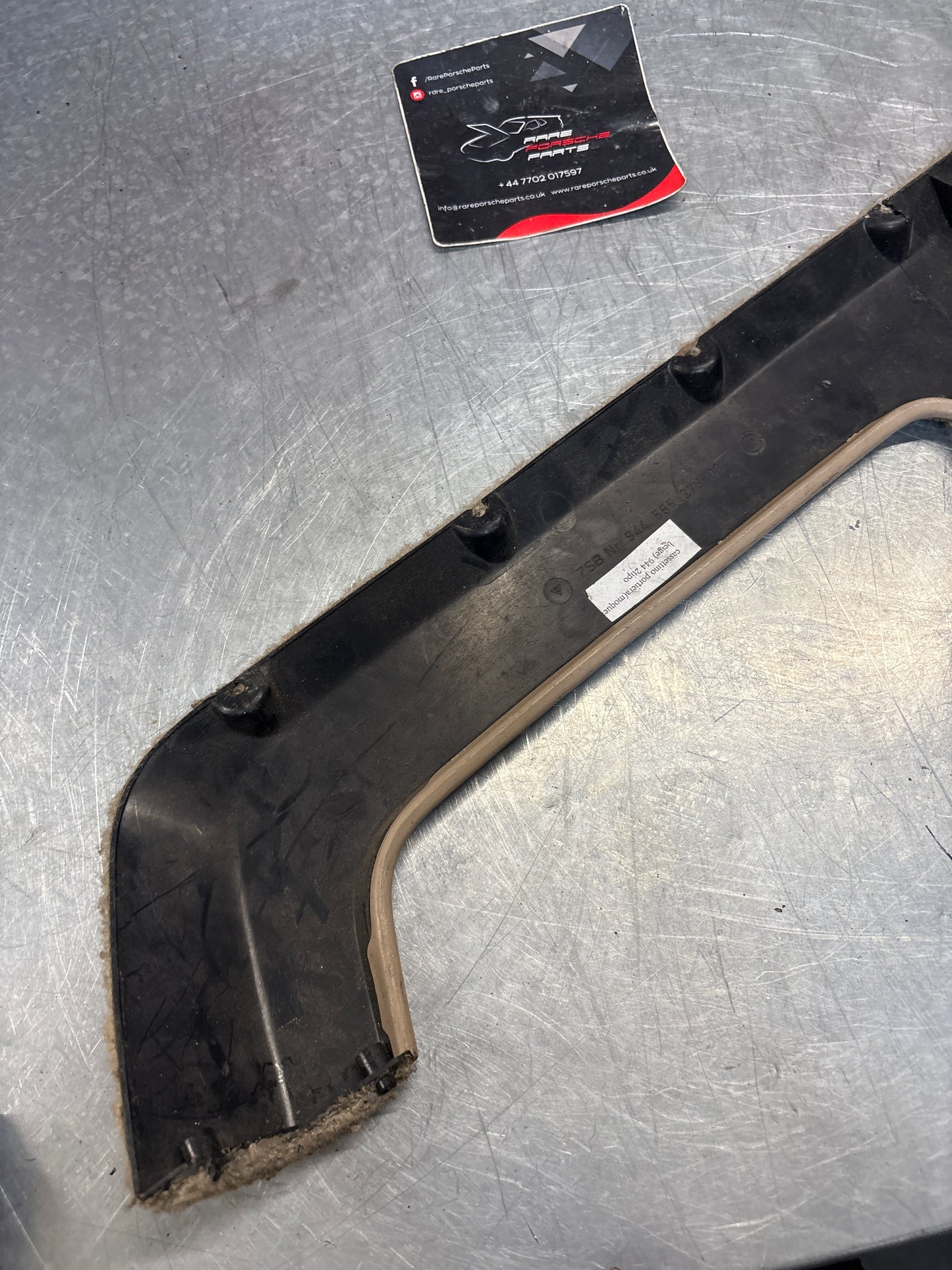 Porsche 944 Front Door Card Carpeted Lower Pocket 94455527300, beige, used