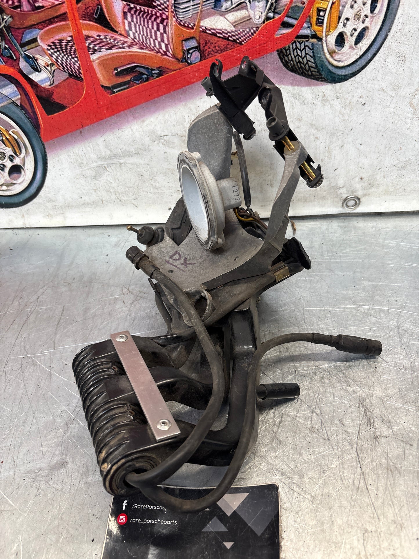 Porsche 968 right headlight swivel frame, for spares or repair 94475057200 / 94475057400 / 94475037800