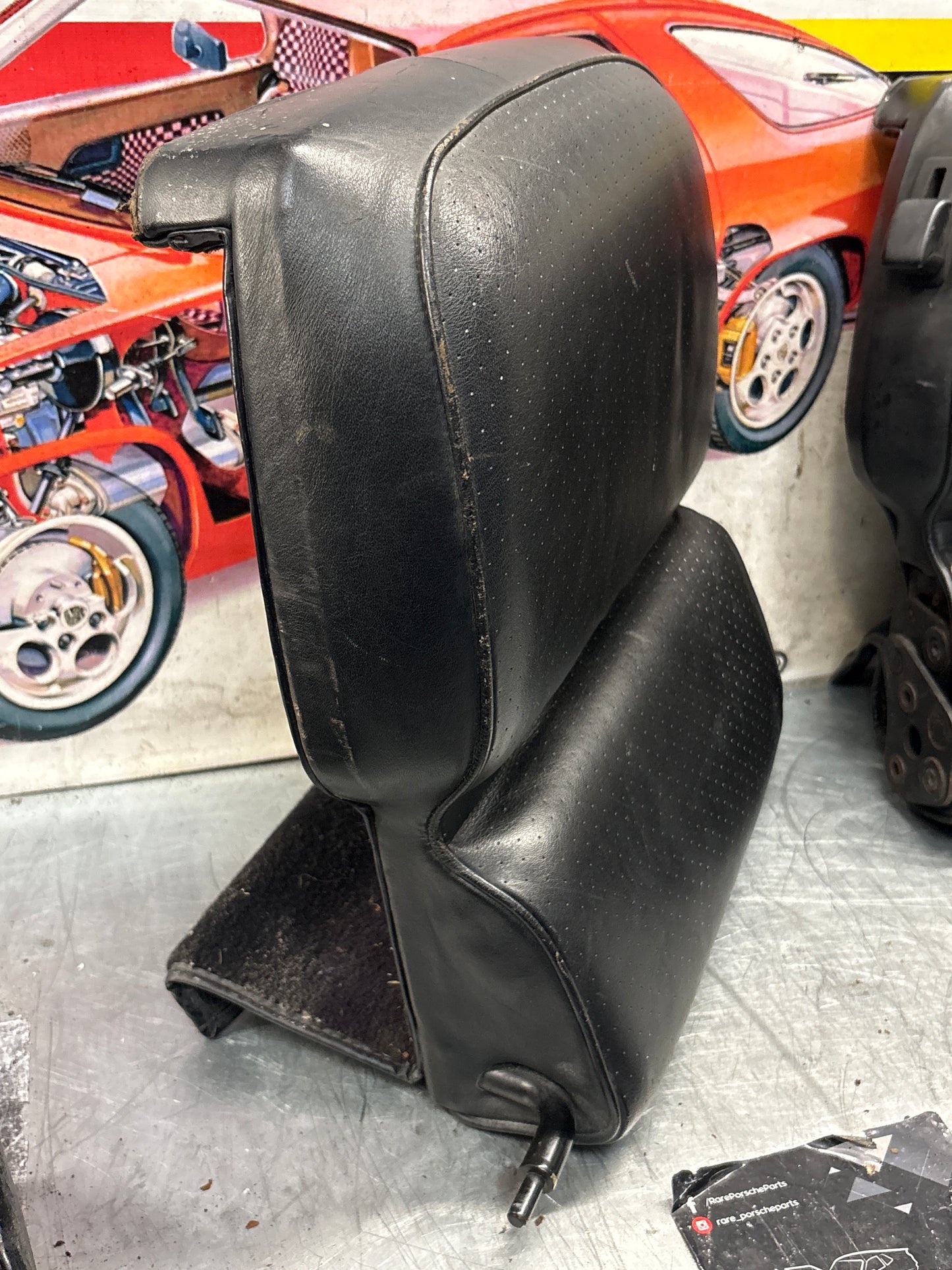 Porsche 928 black leather rear seat set, used