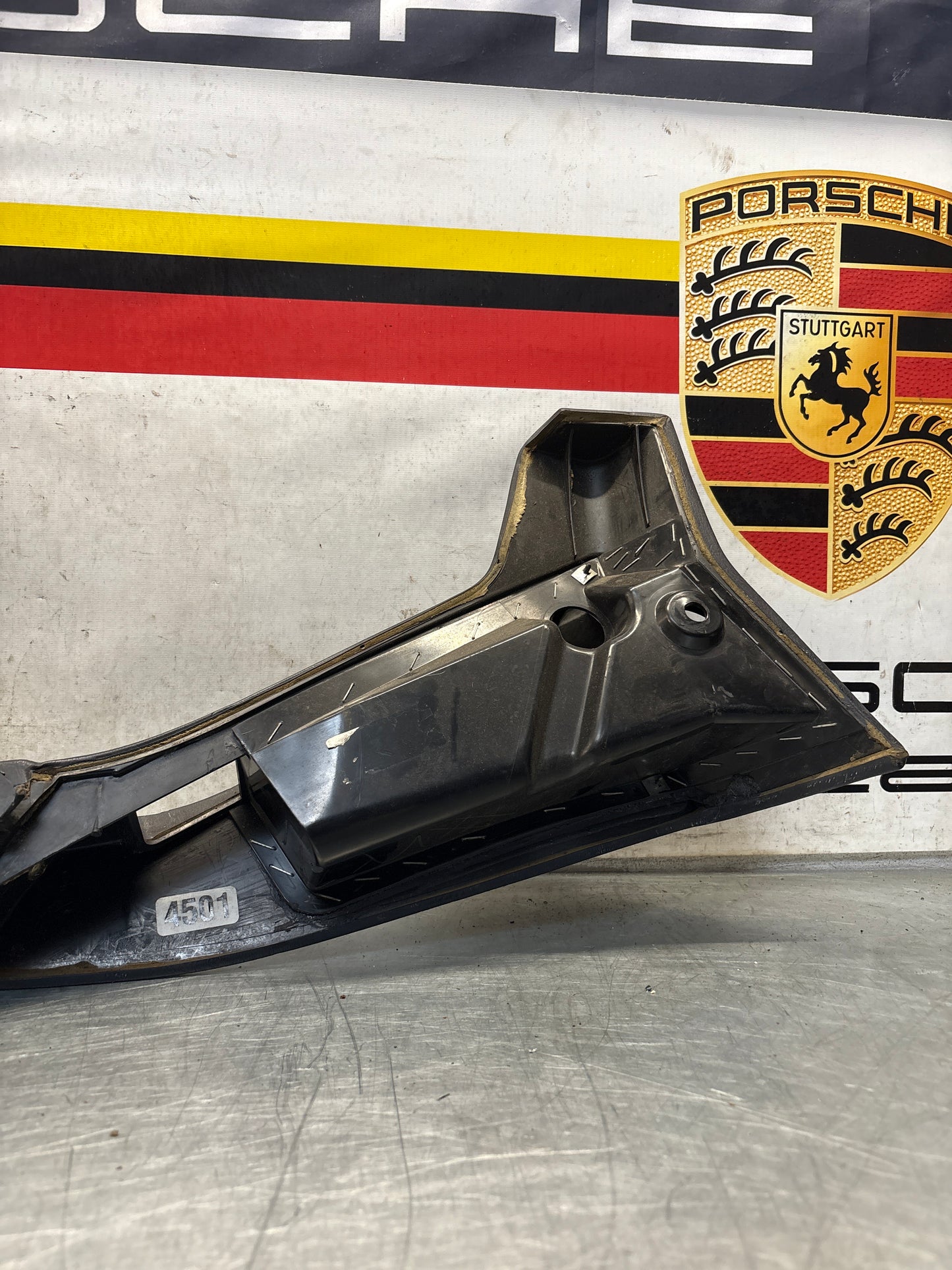 Porsche 928 black door armrest, right, off side, 92855510203, used