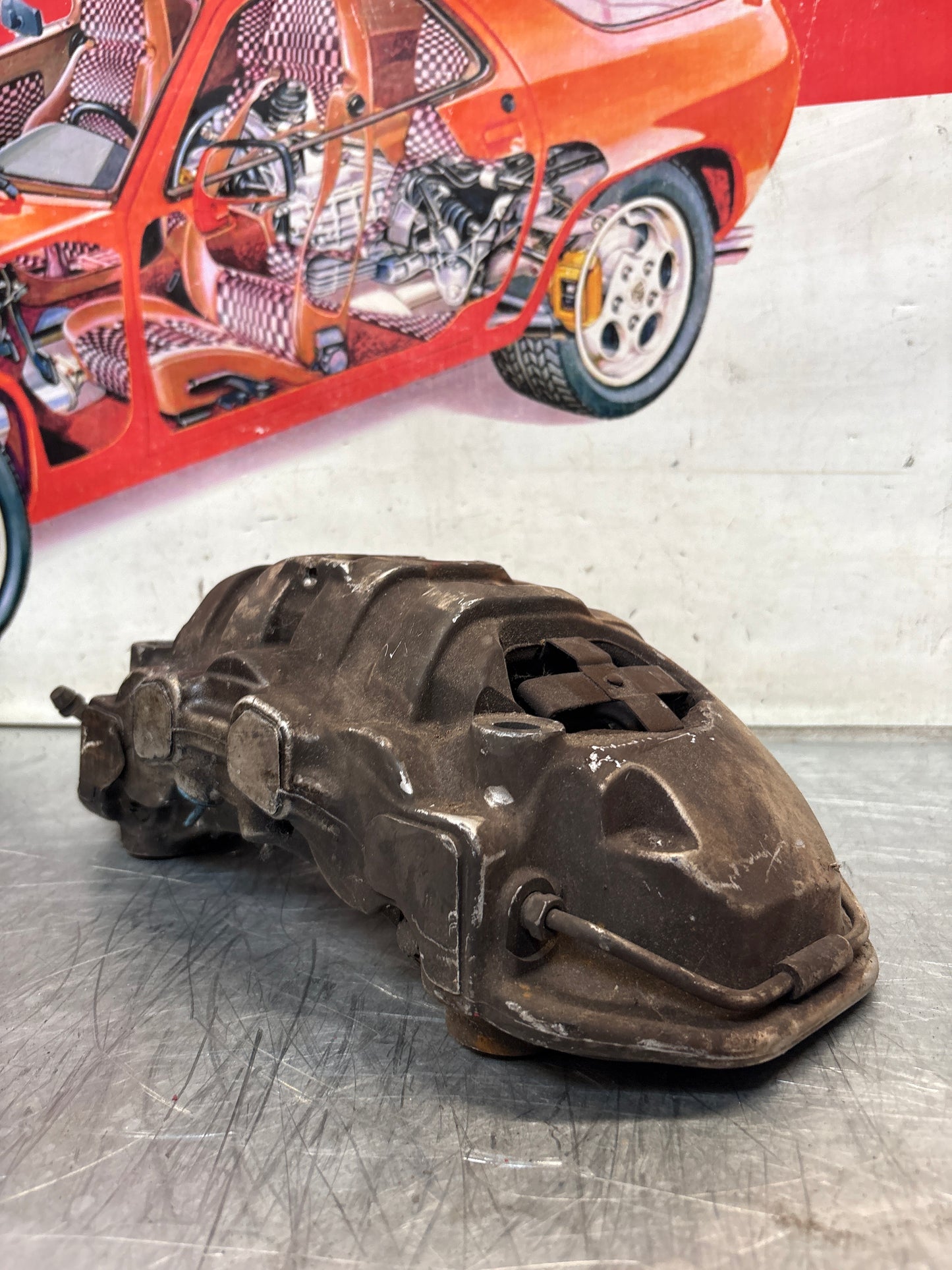 Porsche Panamera front right brake caliper, used 7PP615123