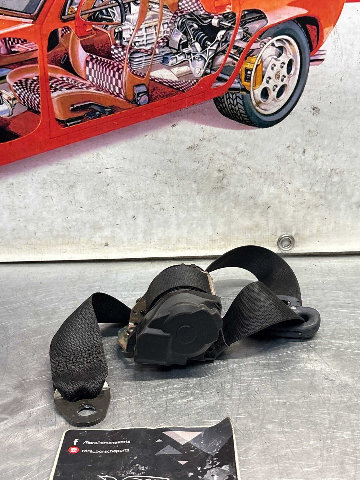 Porsche 911 996 right front seat belt, used 99680303402