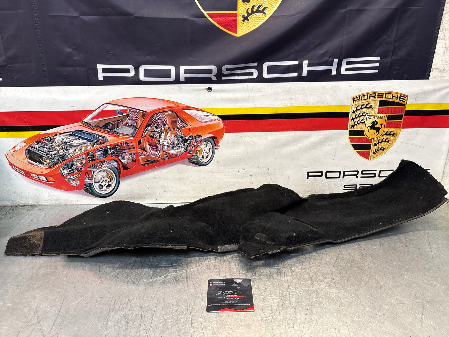 Porsche 924/944 85.5- rear left side trim carpet, black, 94455508301, used