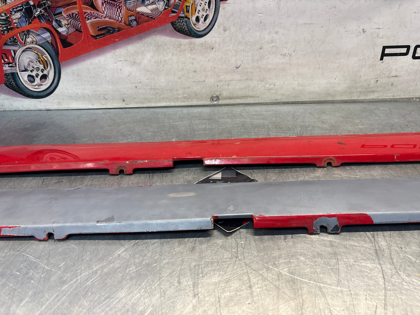 Porsche 924 Carrera GT pair of side skirt trim, used 93755902700 / 93755902800
