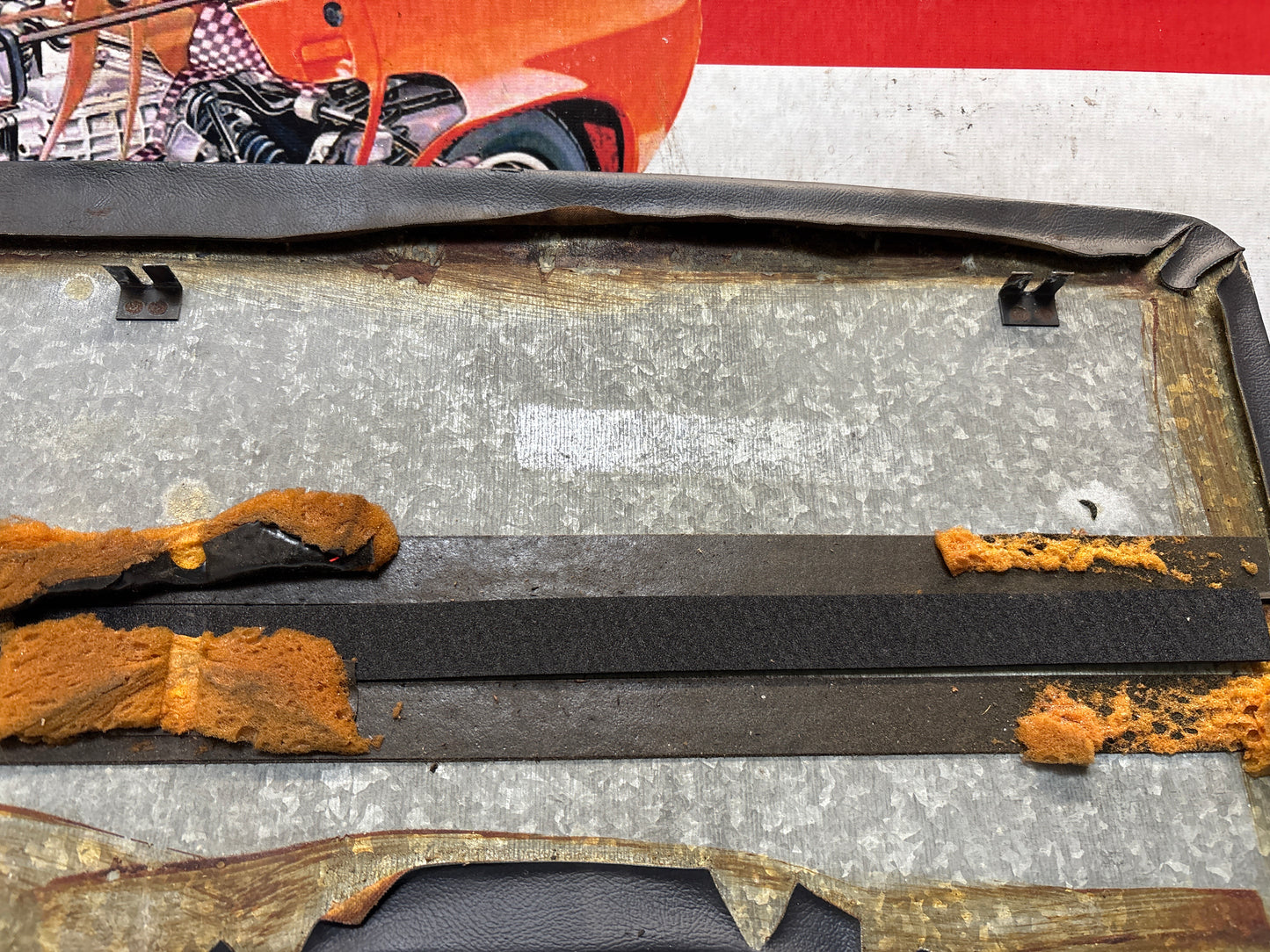 Porsche 928 sun roof headliner trim, blue, used 92856406950KZ3