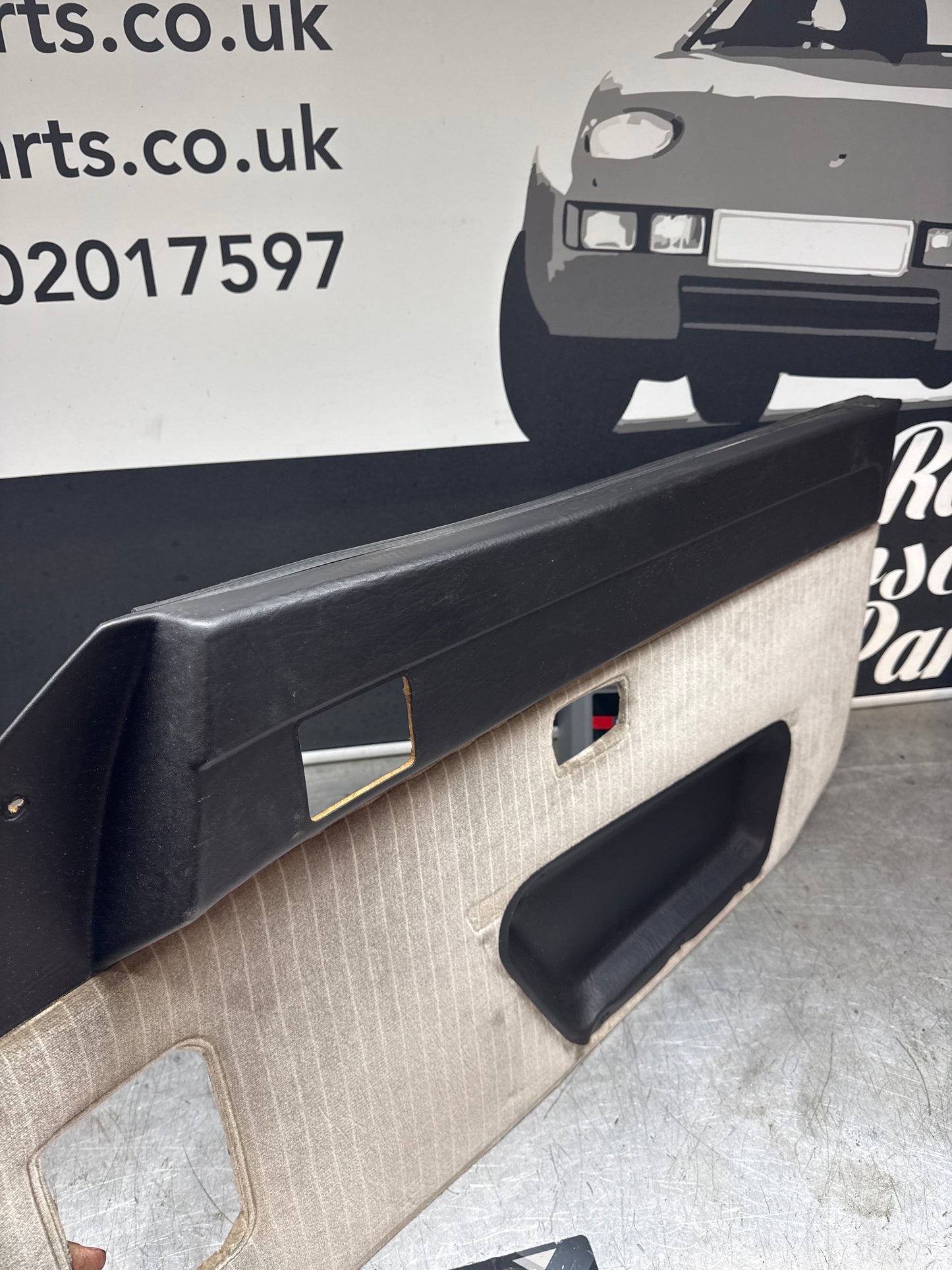 Porsche 924/ Early 944 Pair of Champaign Pinstripe door cards. RHD.
