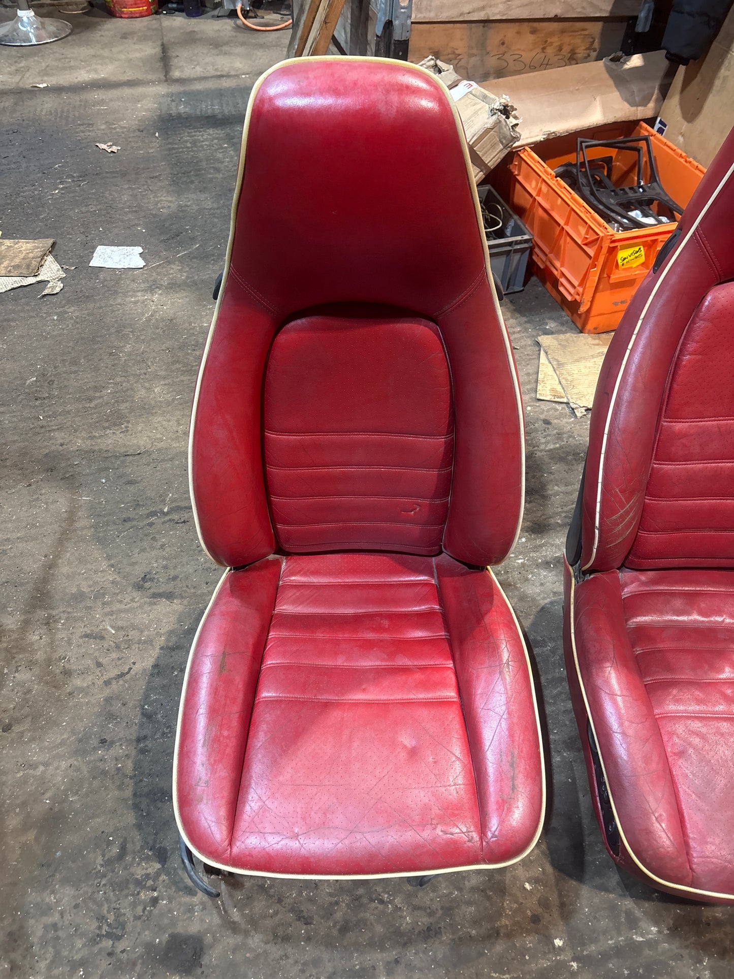 Porsche 944 Red Electric Front seats For Refurb, not tested!!