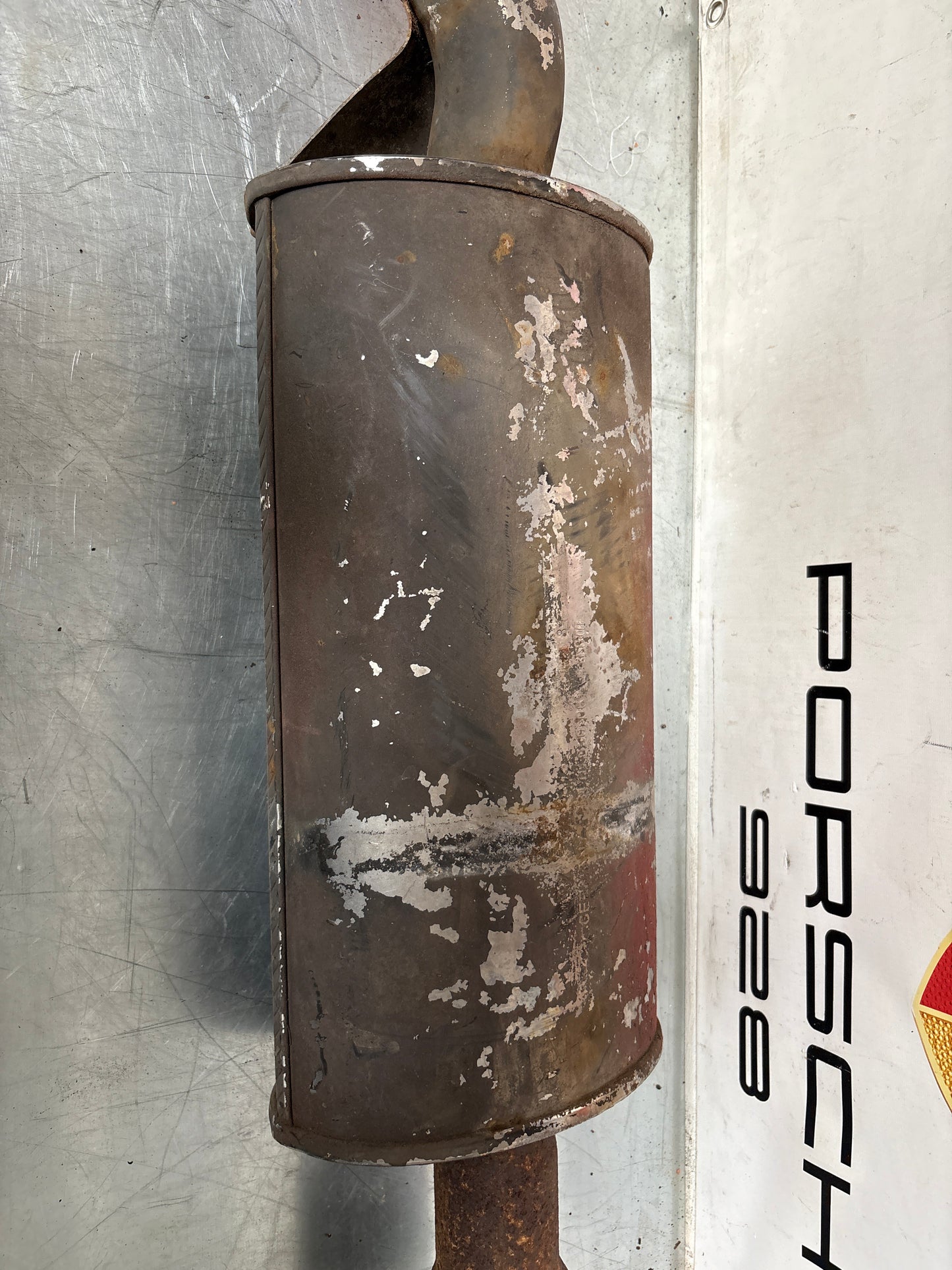 Porsche 924 Turbo Bischoff exhaust system rear muffler, used 93111105006