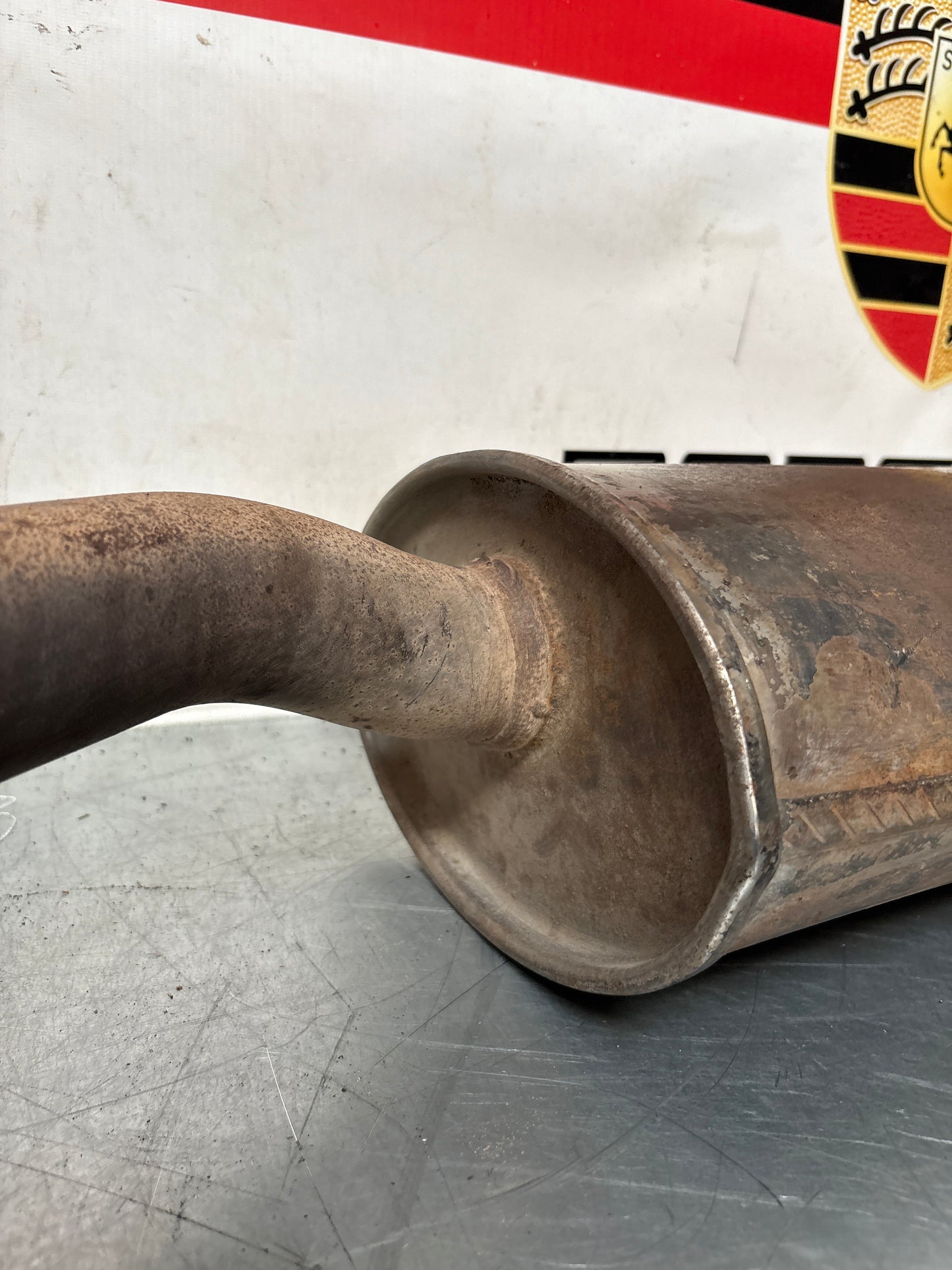 Porsche 924S / 944 2.5 N/A Bischoff exhaust system rear muffler, used 94411108301