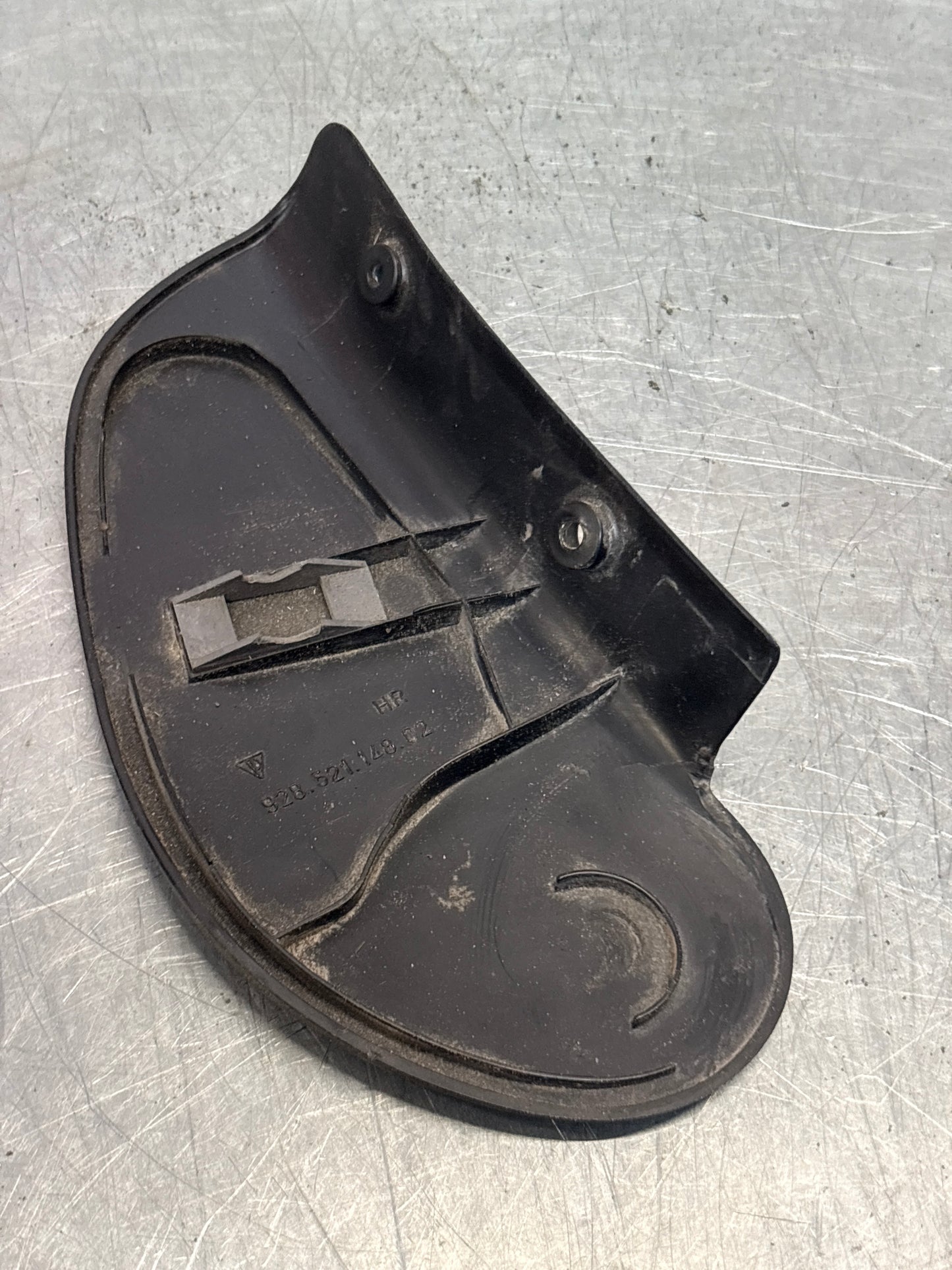 Porsche 928 seat hinge cover black used,cracked 92852114802