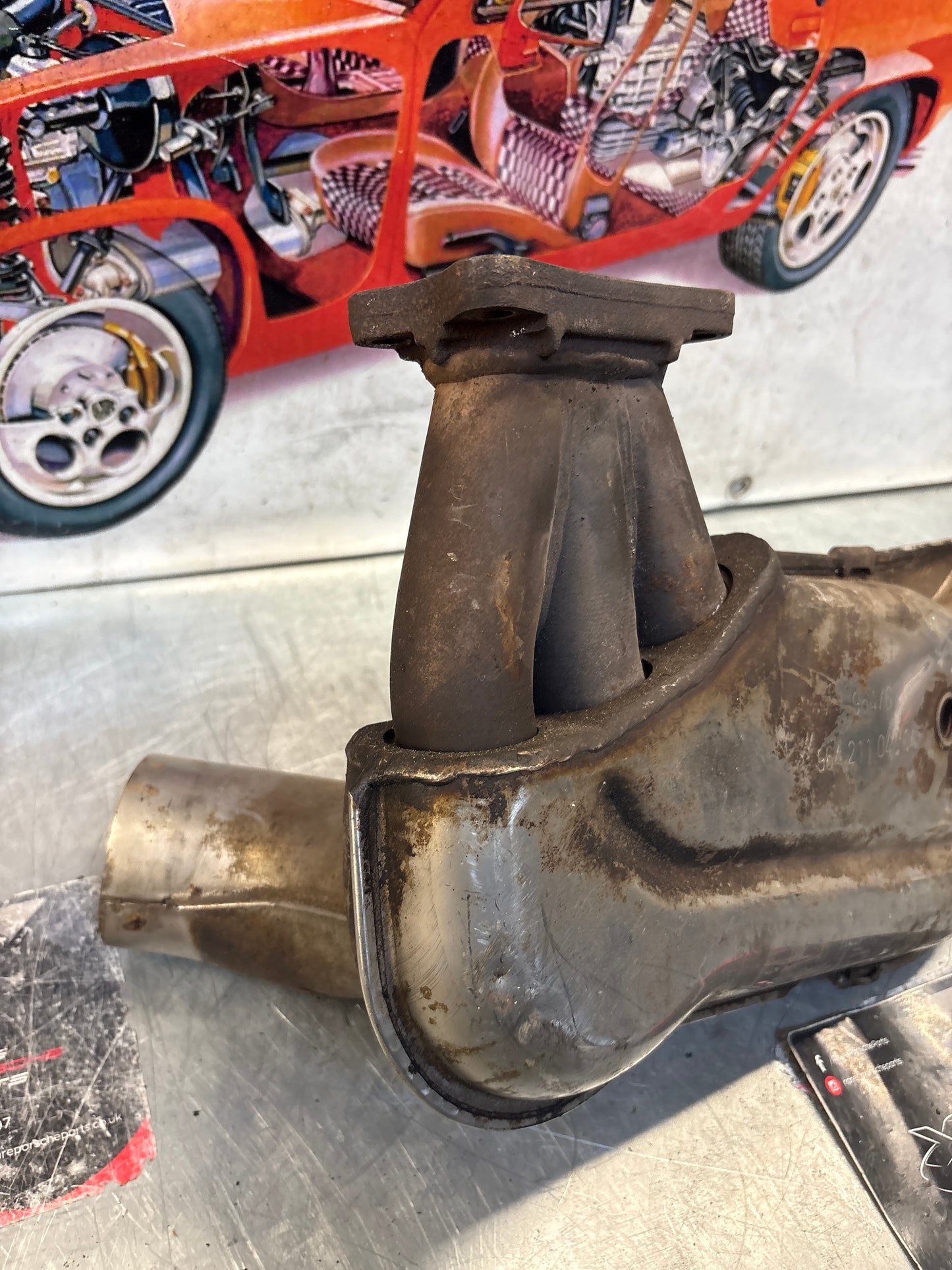 Porsche 911 964 right heat exchanger, used 96421104004