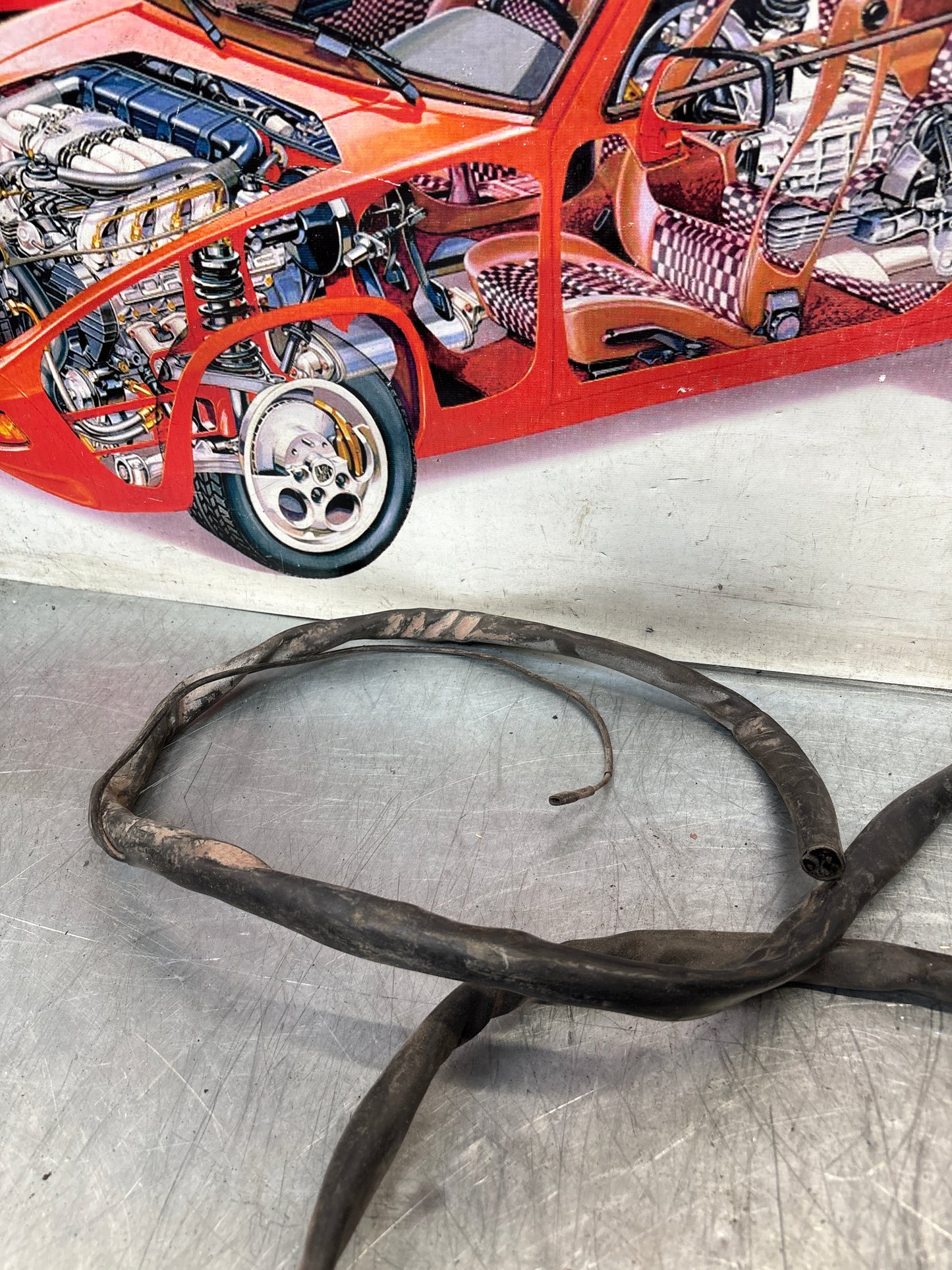 Porsche 911 F double battery rear end loom cut, for spares or repair 91161200200