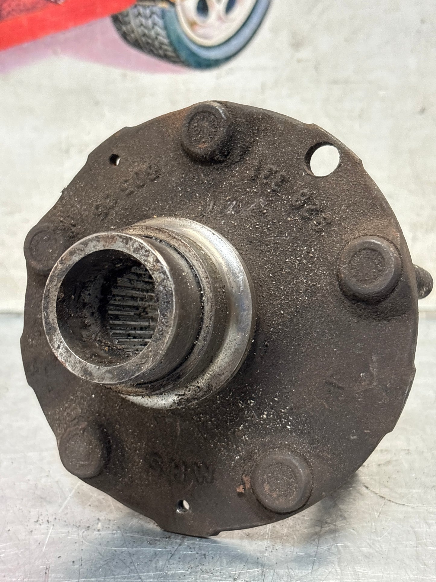 Porsche 928 rear wheel hub, 92833106507, used with long stud bolt