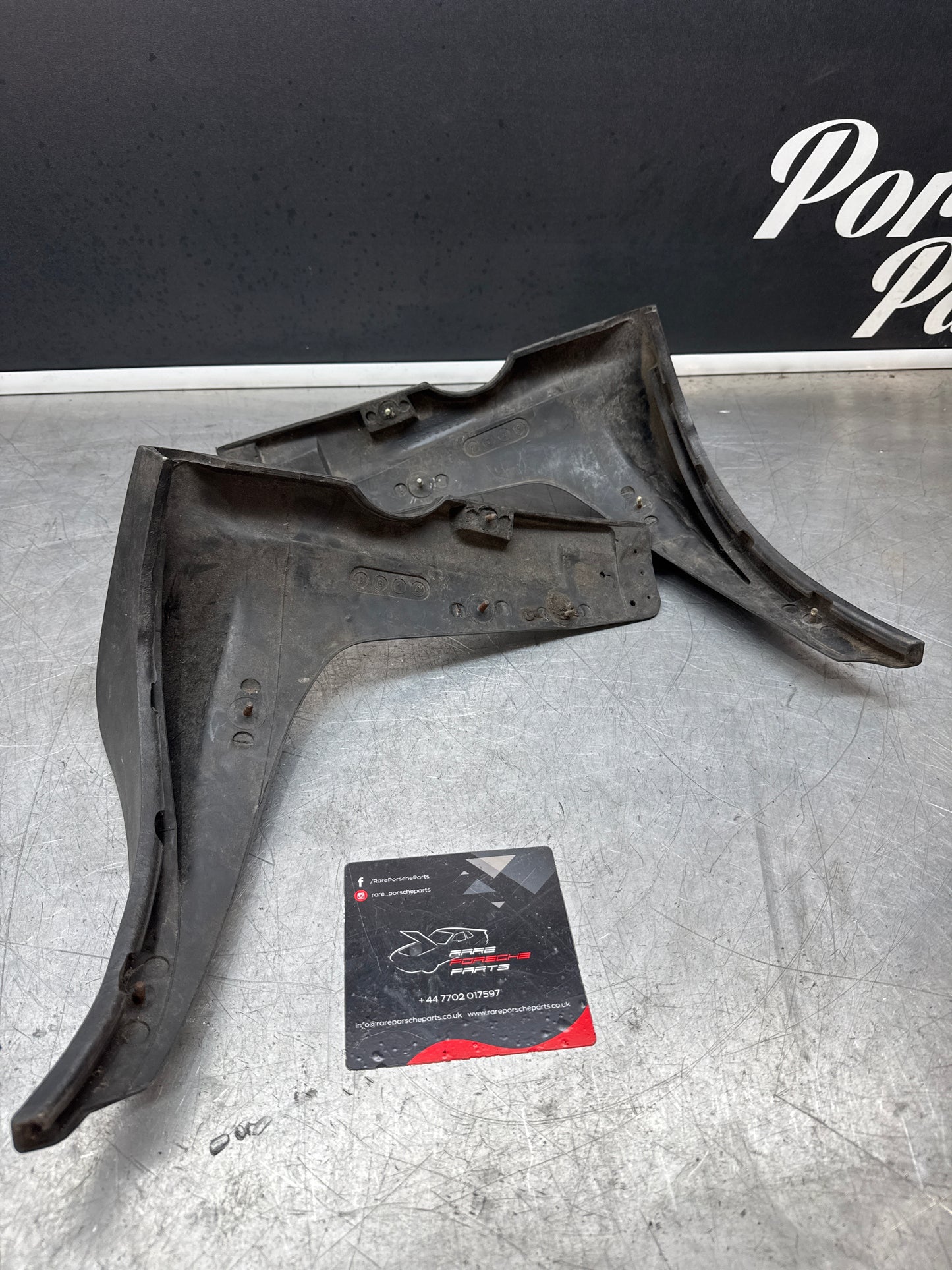 Porsche 924 pair of used rear spats, wheel arch trims, mud guards, 477853383 / 477853384 used