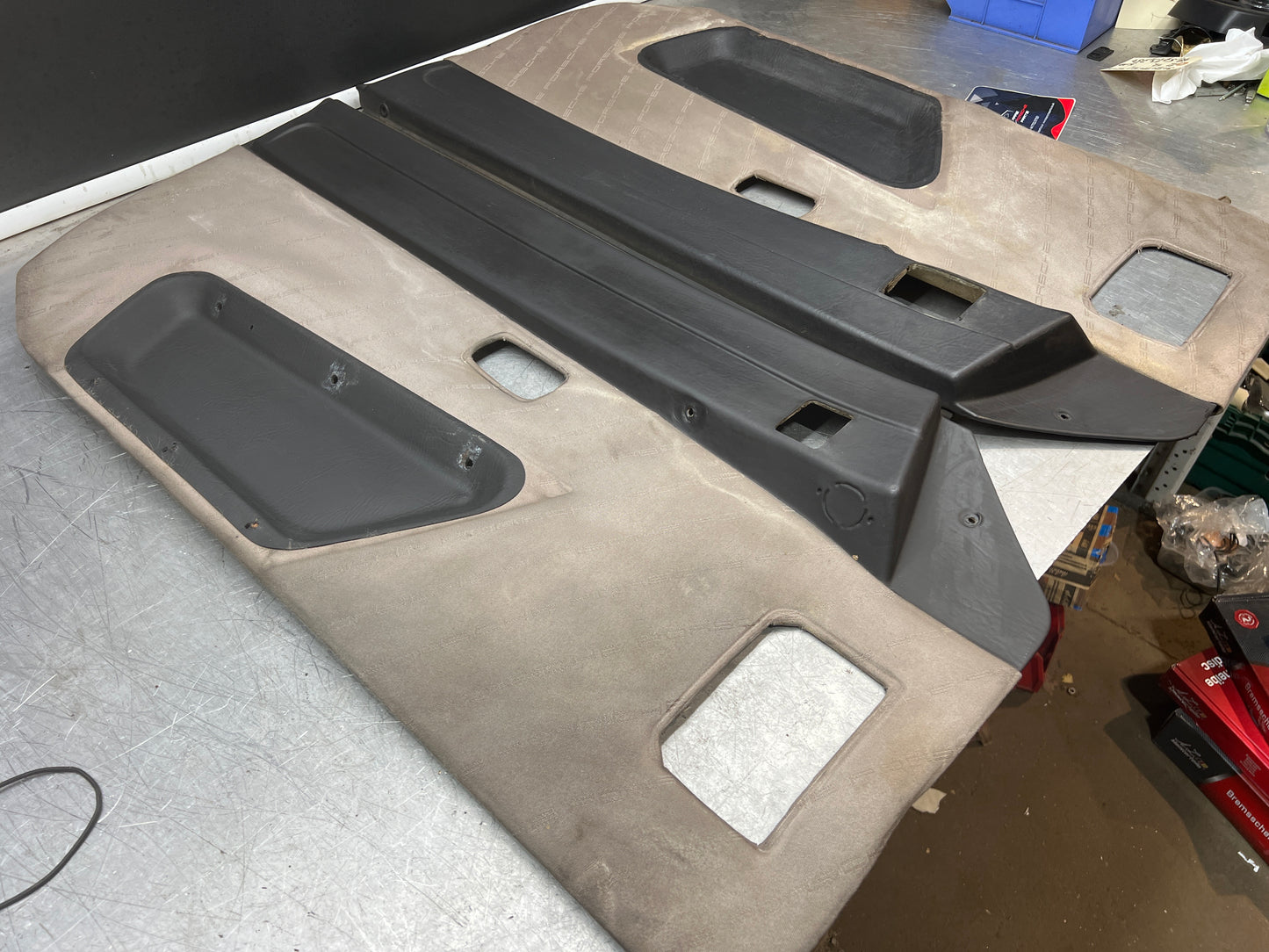 Porsche 924 944 -85.5 pair of Used RHD Porsche scripted door cards, 478867011 / 478867012 used spares or repairs